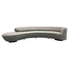 Midcentury Vladimir Kagan Serpentine Sofa for Directional, Lucite, Bouclé