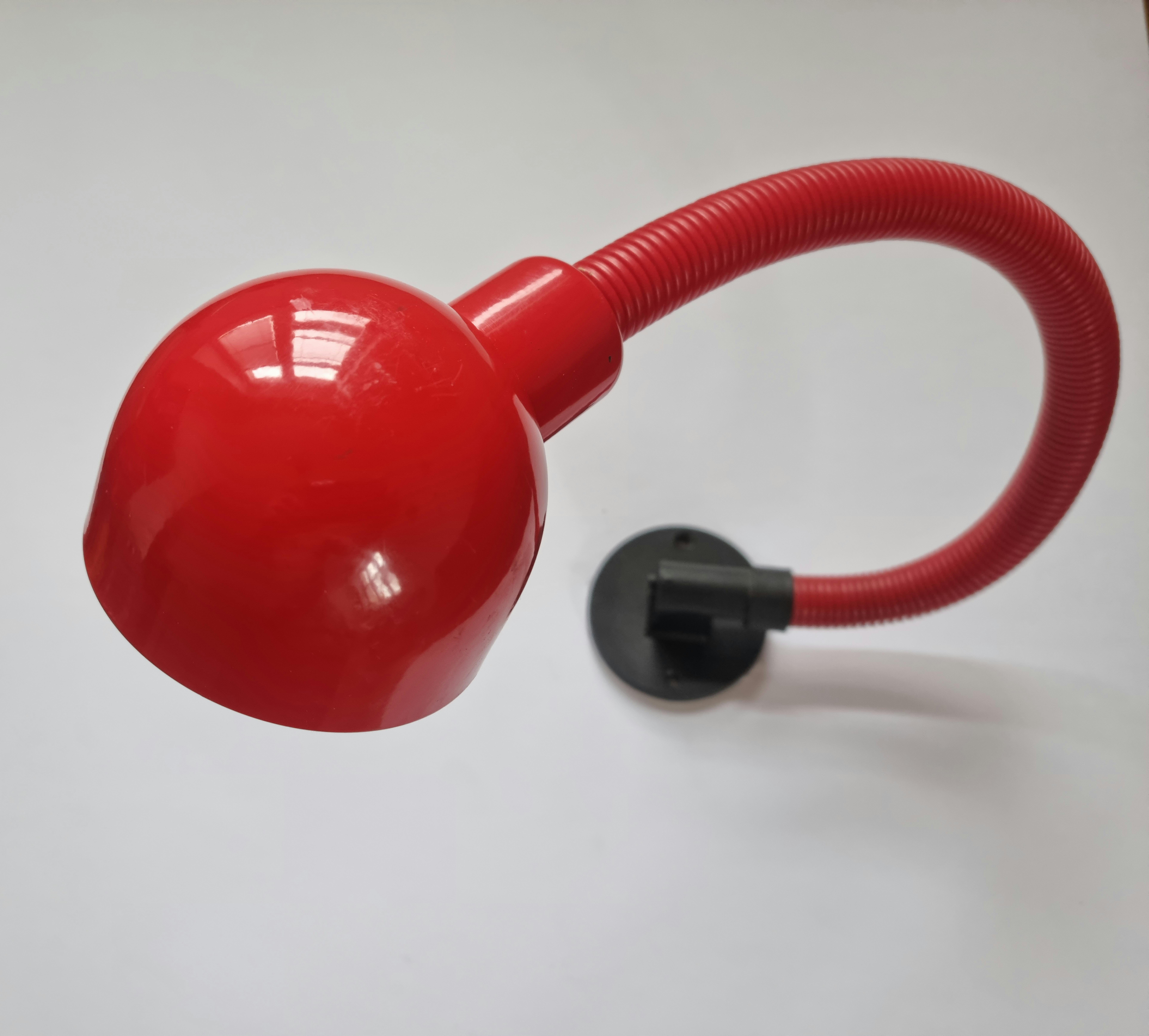 Midcentury Wall Adjustable Lamp Hebi, Isao Hosoe, Valenti Luce, Italy, 1970s 3