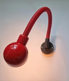 Midcentury Wall Adjustable Lamp Hebi, Isao Hosoe, Valenti Luce, Italy, 1970s