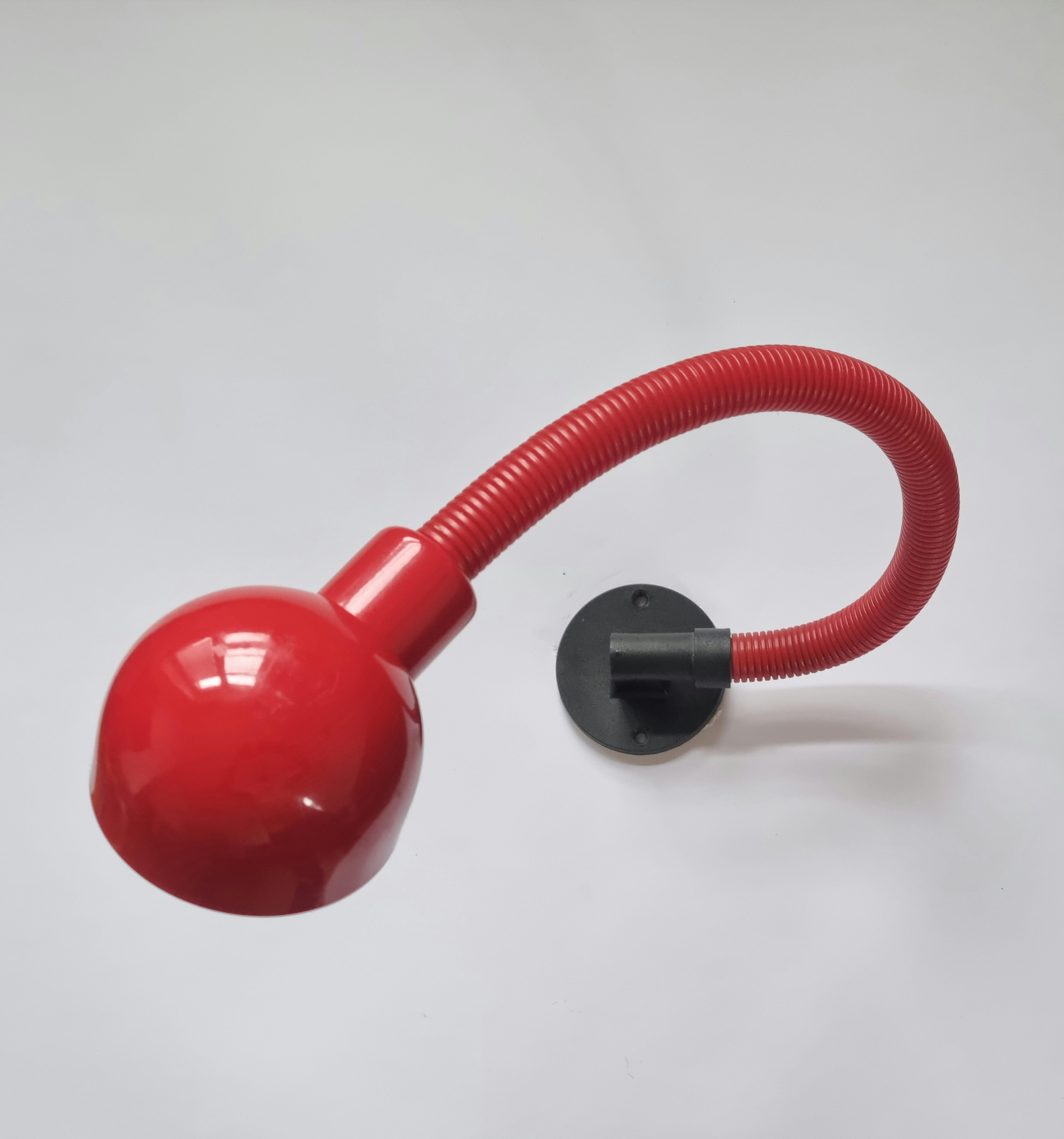 Midcentury Wall Adjustable Lamp Hebi, Isao Hosoe, Valenti Luce, Italy, 1970s 1