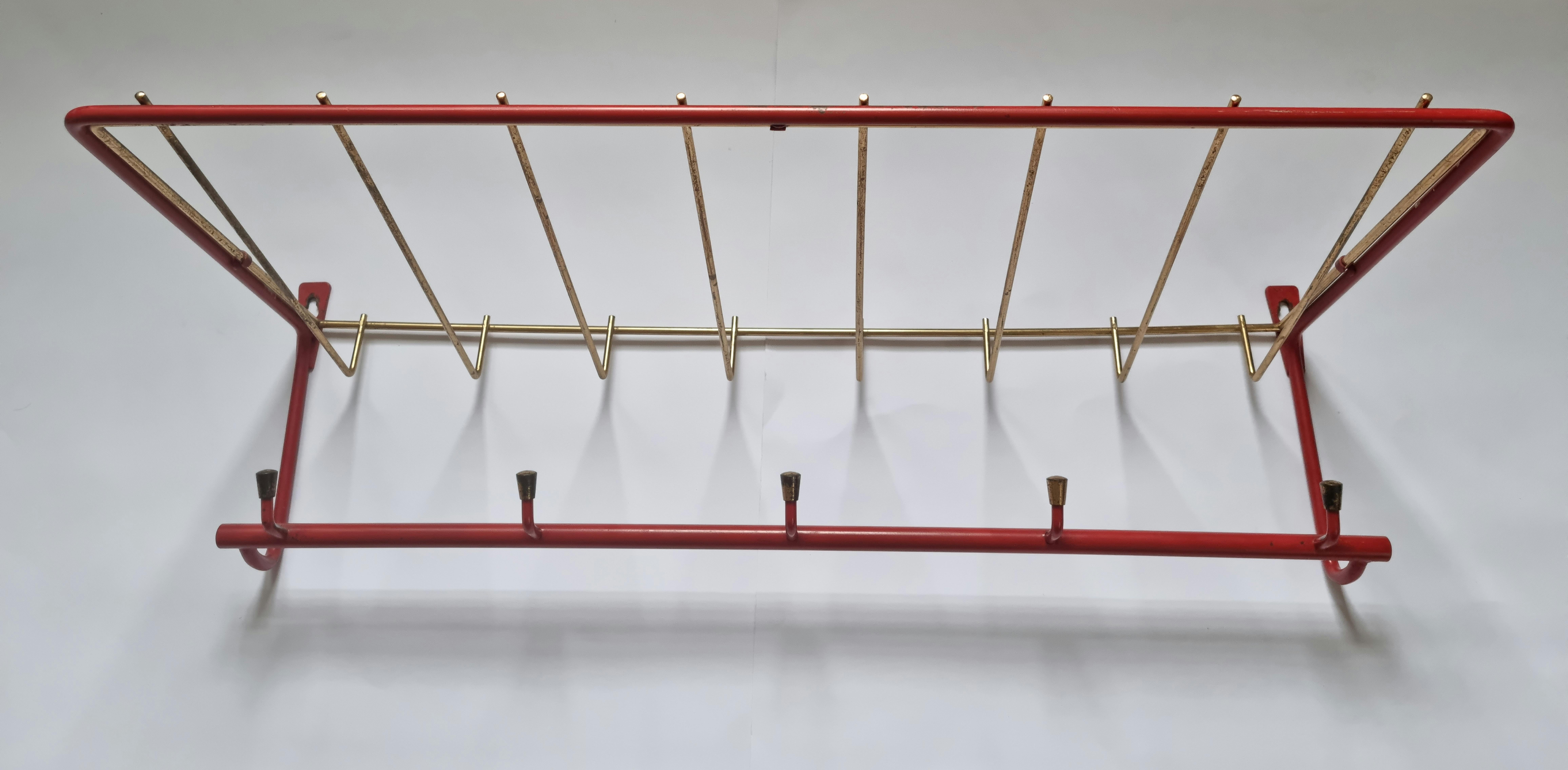 Midcentury Wall Brass Coat Rack, Germany, 1960s For Sale 3