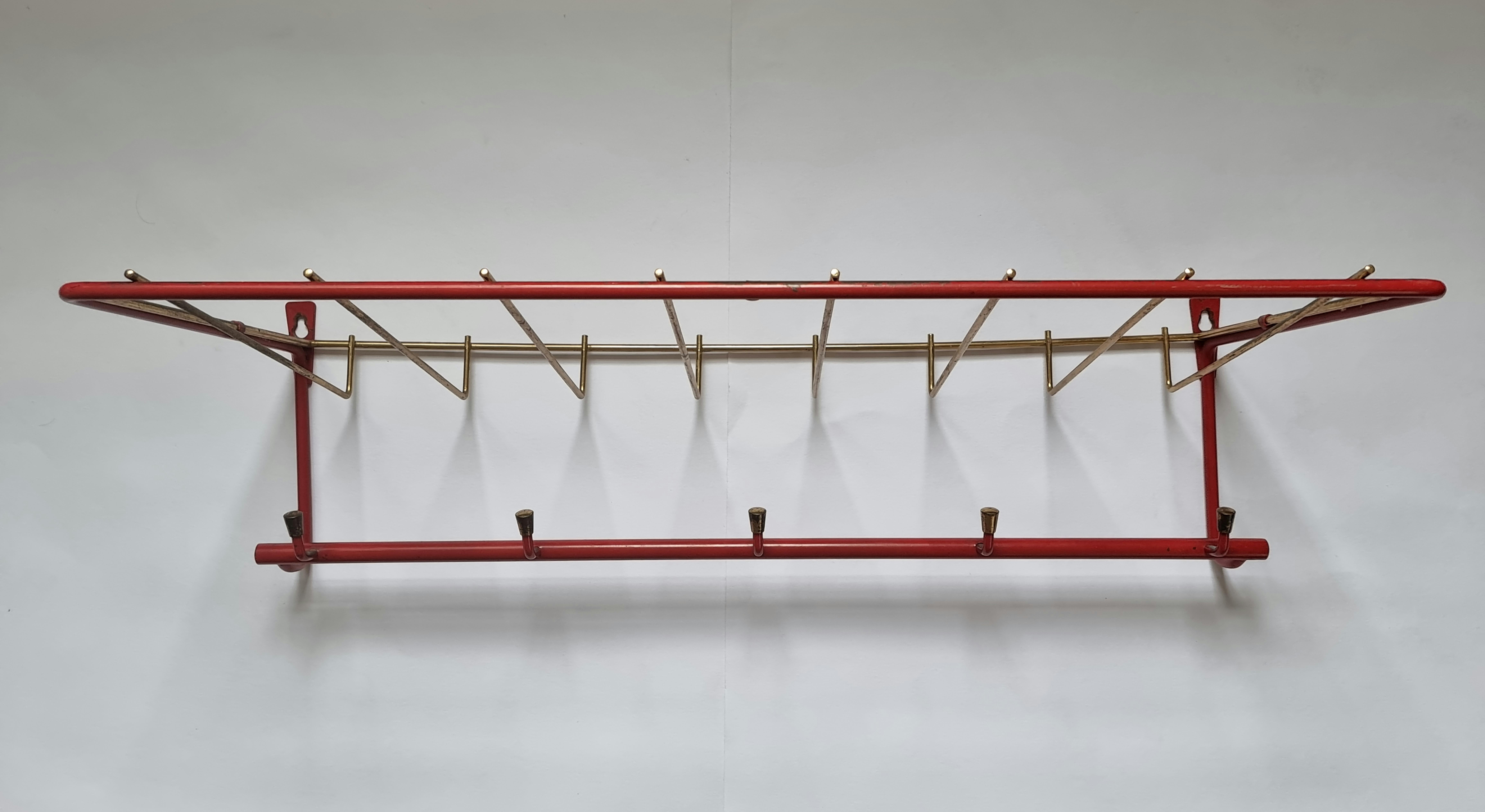 Mid-Century Modern Porte-manteaux mural en laiton du milieu du siècle, Allemagne, années 1960 en vente