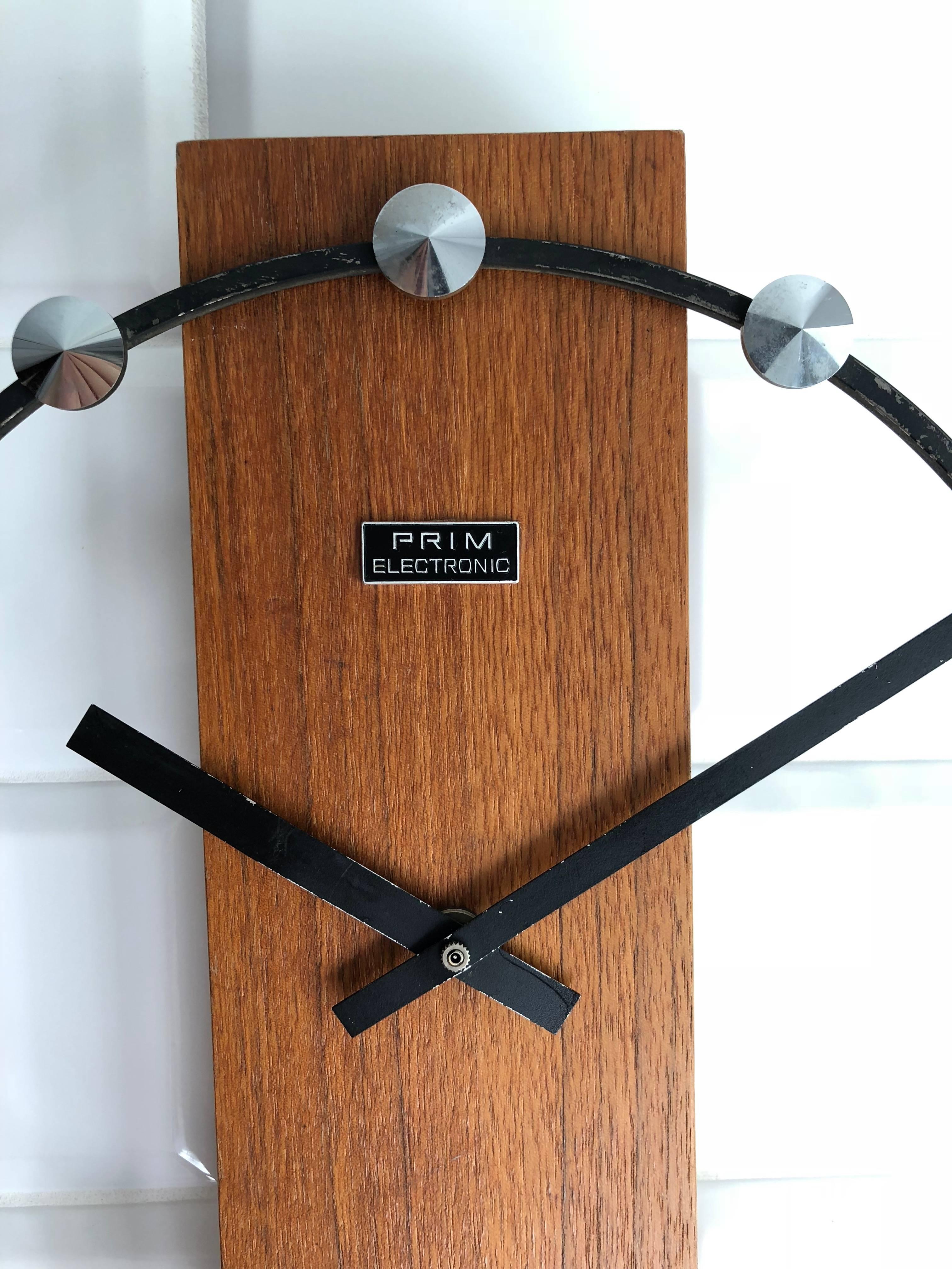 Midcentury Wall Clock by Prim In Good Condition In Vienna, AT