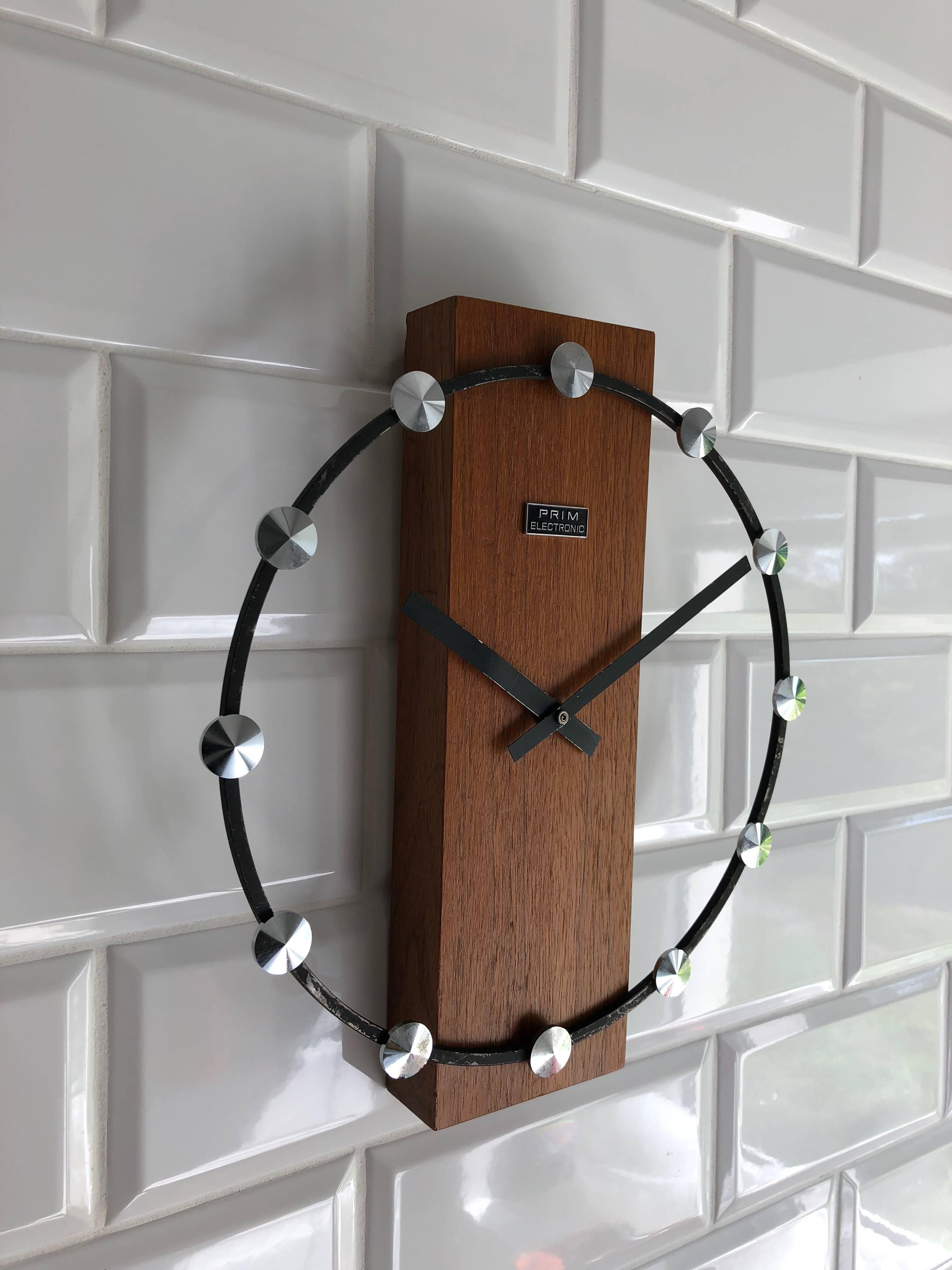 Mid-20th Century Midcentury Wall Clock by Prim