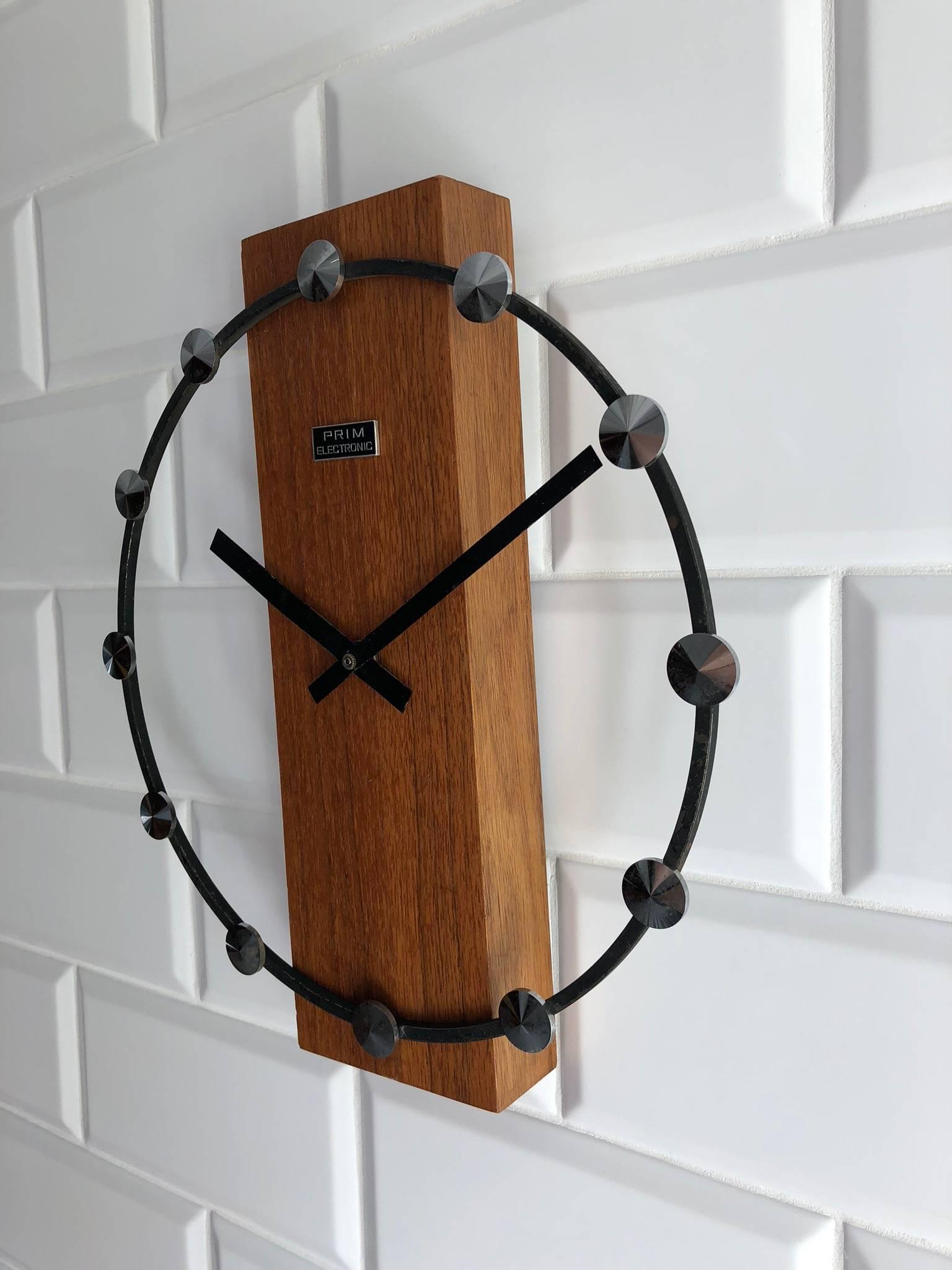 Steel Midcentury Wall Clock by Prim