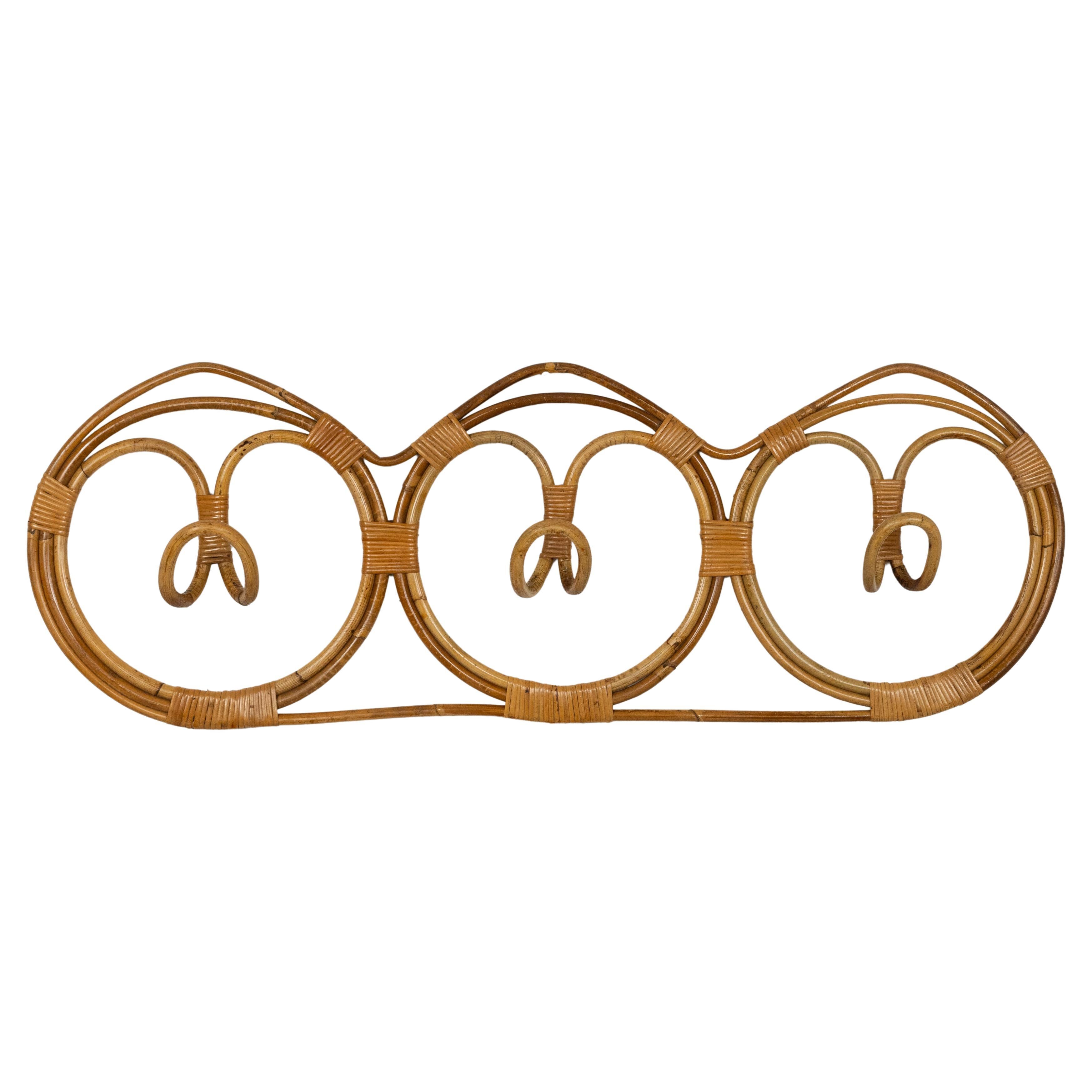 Appendiabiti da parete del Medioevo in bambù e rattan di Franco Albini, Italia anni '60 in vendita 6