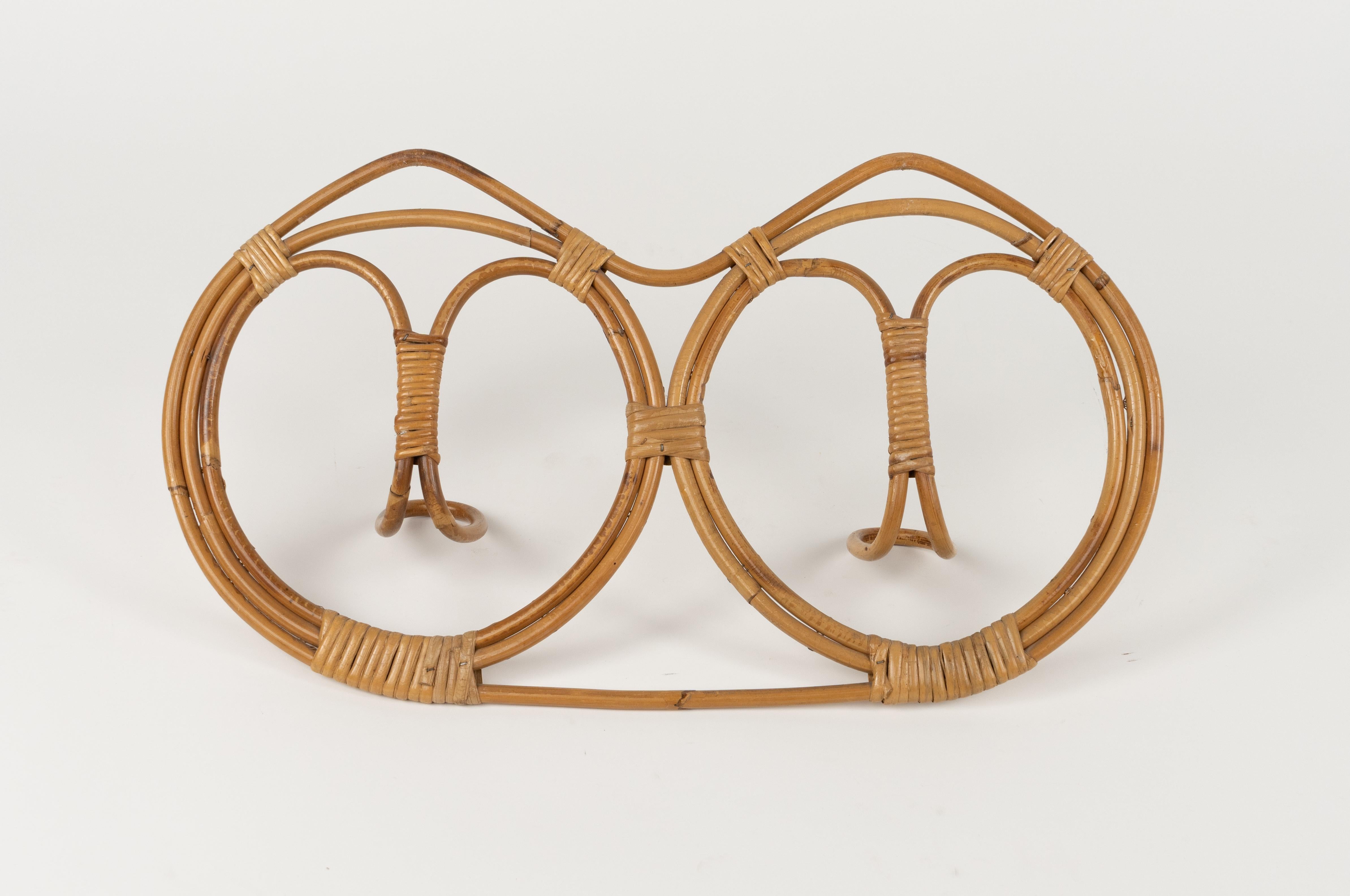 Midcentury Wall Coat Rack in Bamboo and Rattan by Franco Albini, Italy 1960s 13