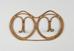 Wandgarderobe aus Bambus und Rattan aus der Mitte des Jahrhunderts von Franco Albini, Italien 1960er Jahre