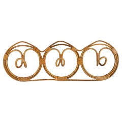 Midcentury Wall Coat Rack in Bamboo and Rattan by Franco Albini, Italy 1960s