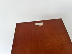 Decorazione da parete del Medioevo Sgrafo Modern, Airone, Uccello, Teak e Porcellana, 1960s