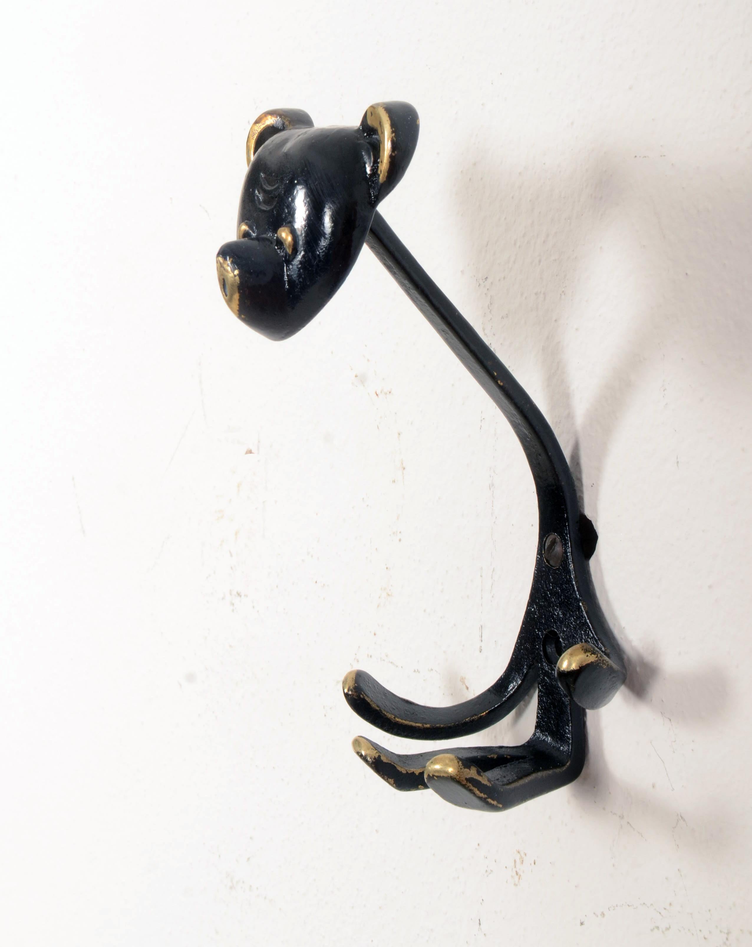 Ebonized Midcentury Wall Hook 