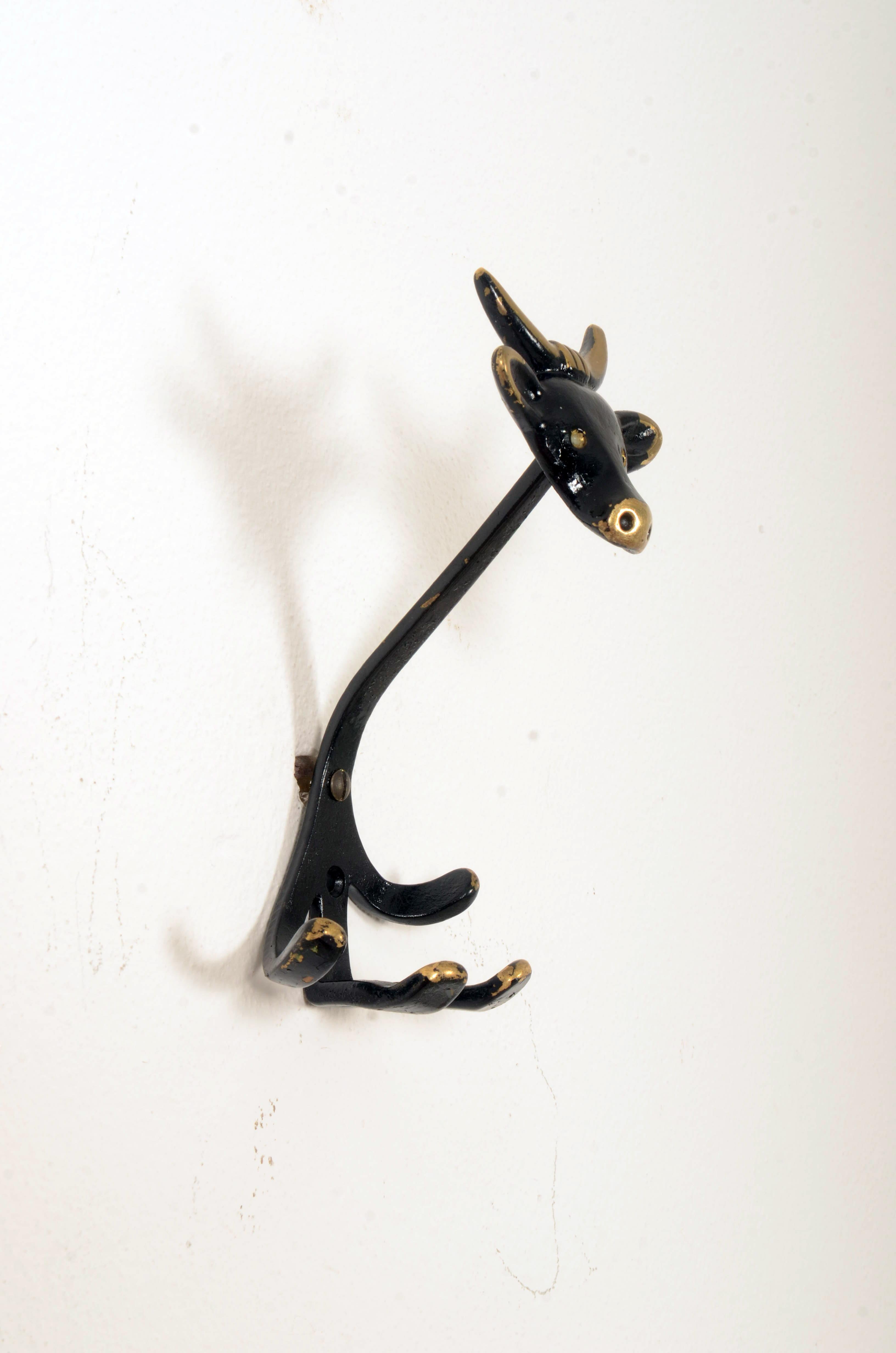 Ebonized Midcentury Wall Hook 