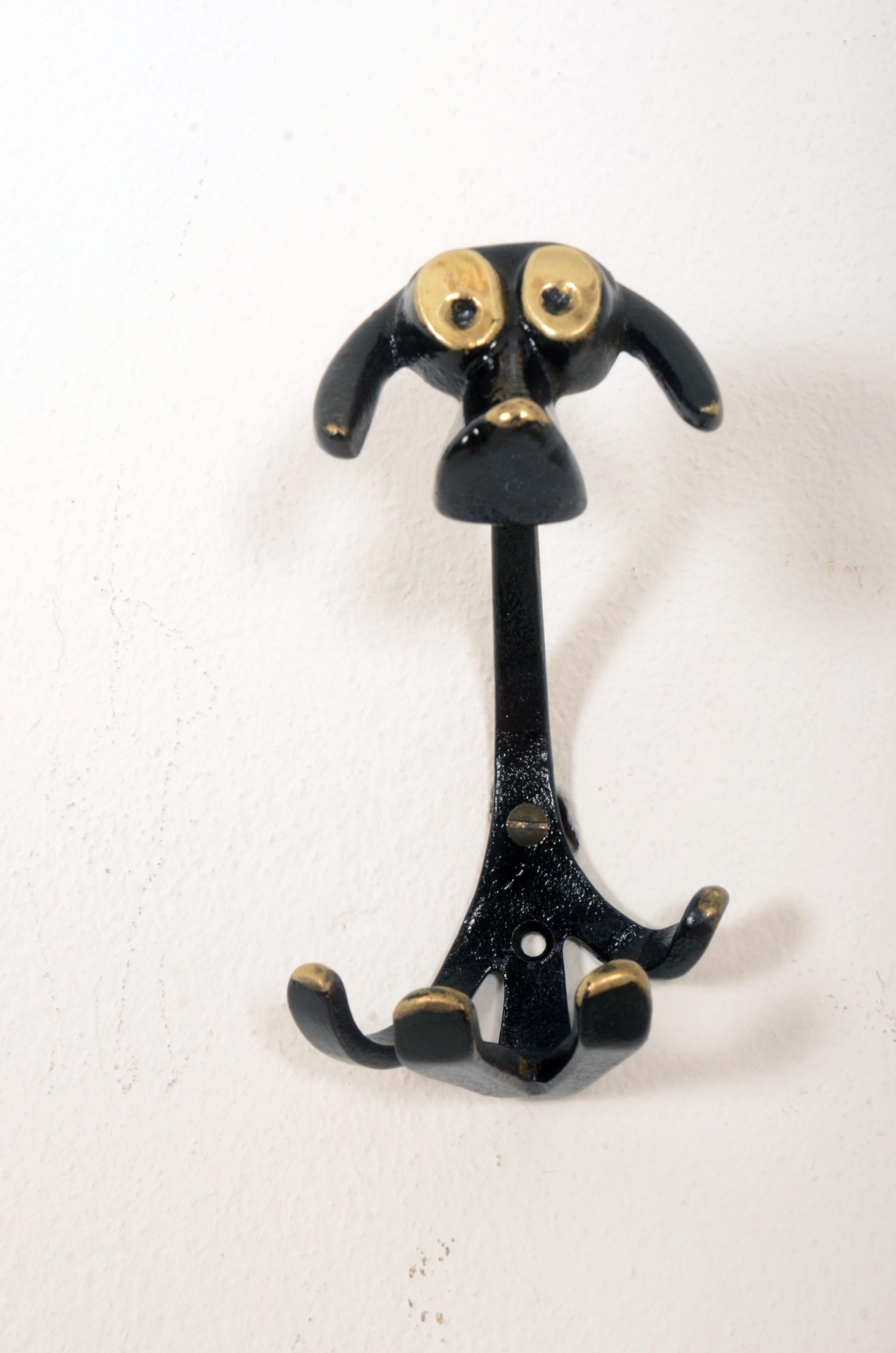 Brass ebonized wall hook 