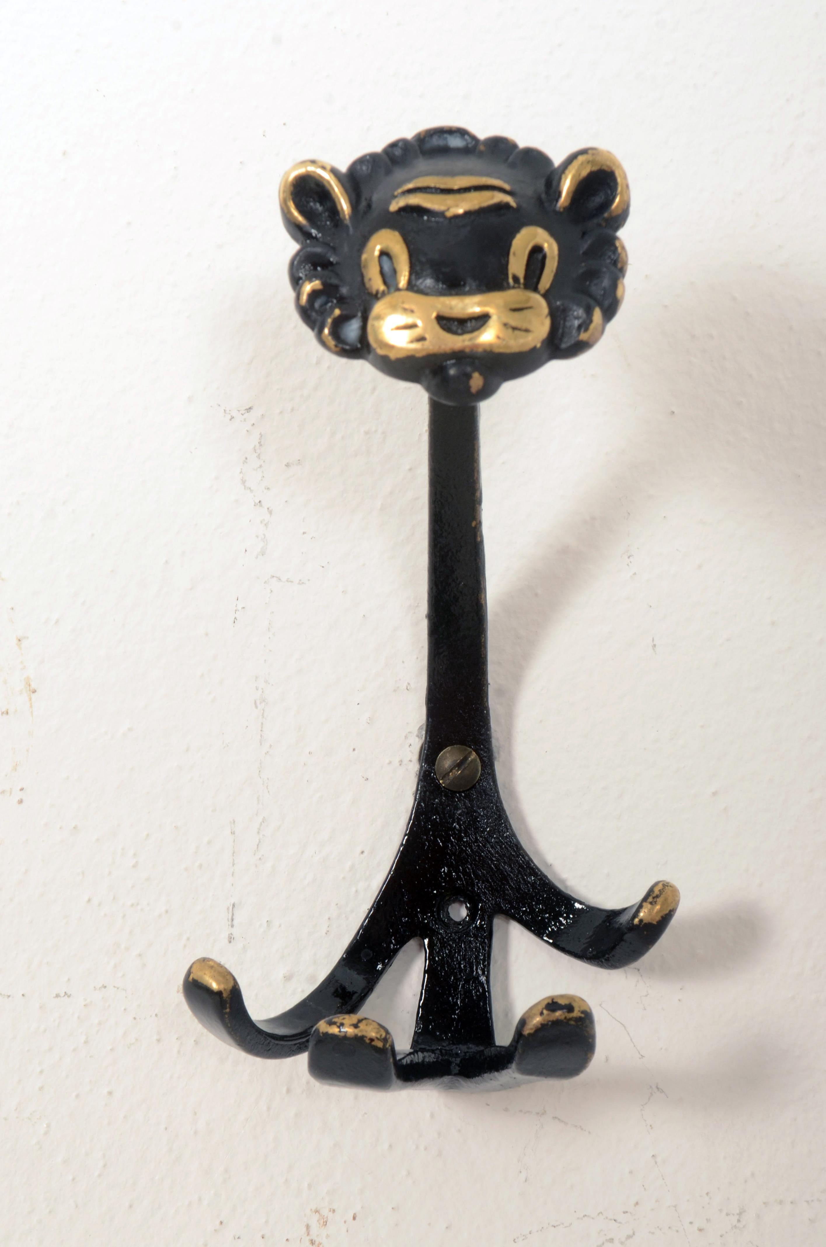 Brass ebonized wall hook 