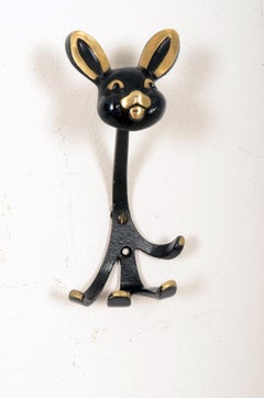 Midcentury Wall Hook "Rabbit" by Walter Bosse