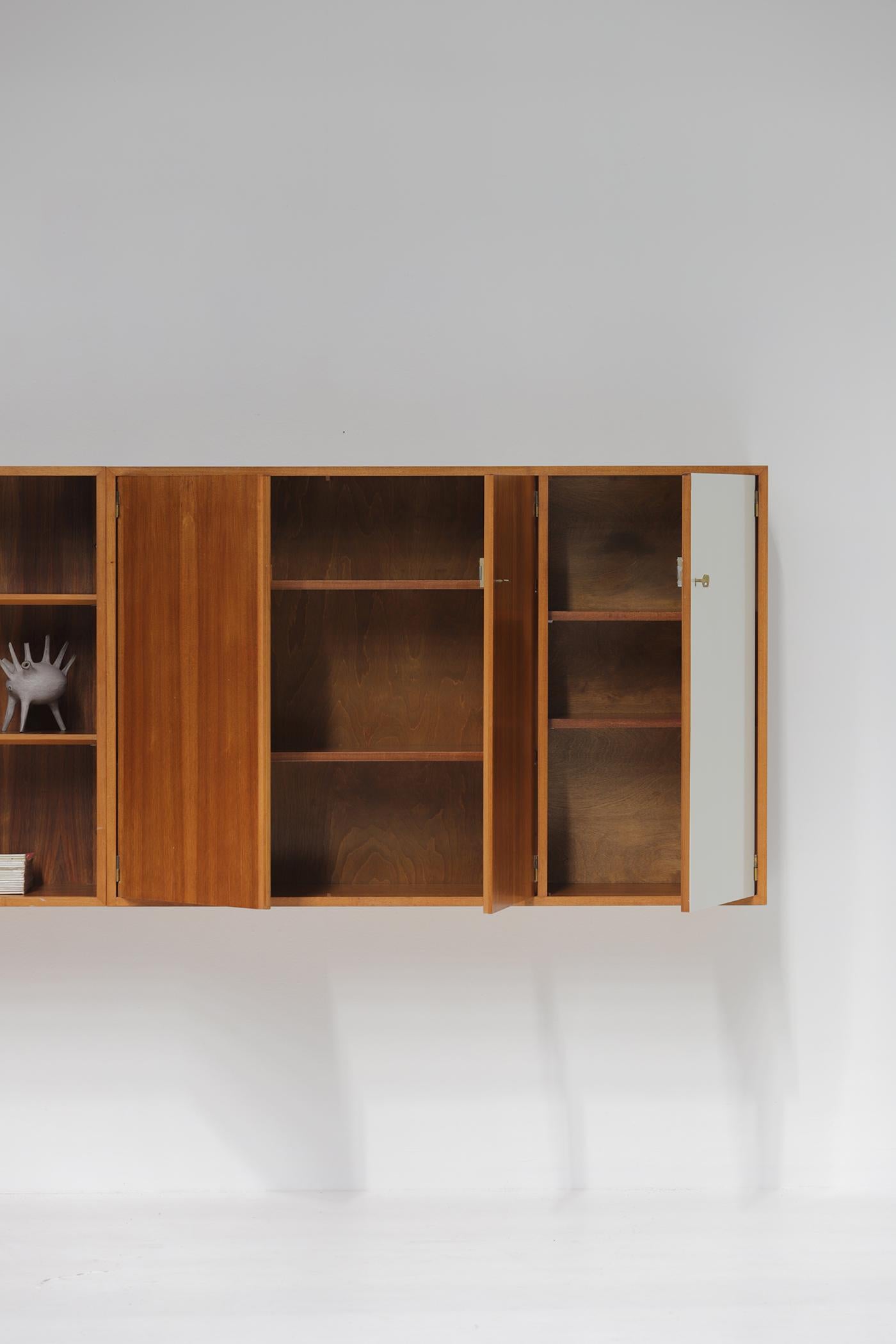 Armario de pared de mediados de siglo de Jos De Mey para Van den Berghe-Pauvers 1960 en Bueno estado para la venta en Antwerpen, Antwerp