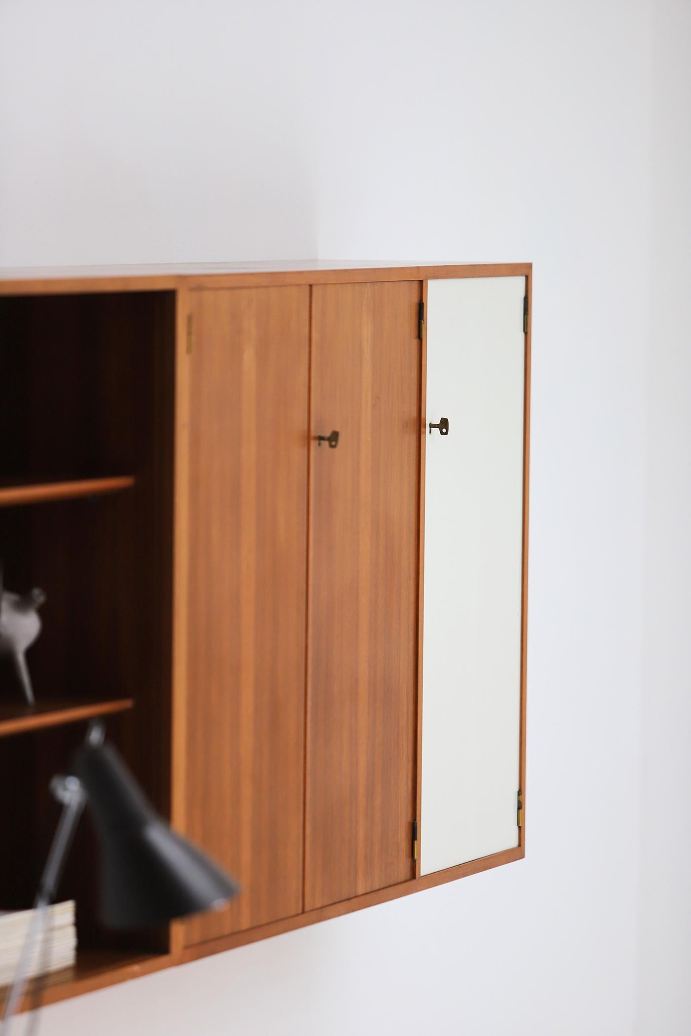 Armario de pared de mediados de siglo de Jos De Mey para Van den Berghe-Pauvers 1960 Madera en venta