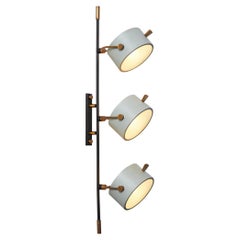 Midcentury Wall Lamp with Lens Shaped Reflectors by Maison Lunel, France, 1950