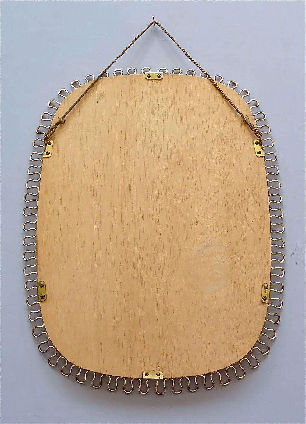 Mid-20th Century Midcentury Wall Mirror by Josef Frank Svenskt Tenn, Austria, Sweden Brass, 1950s