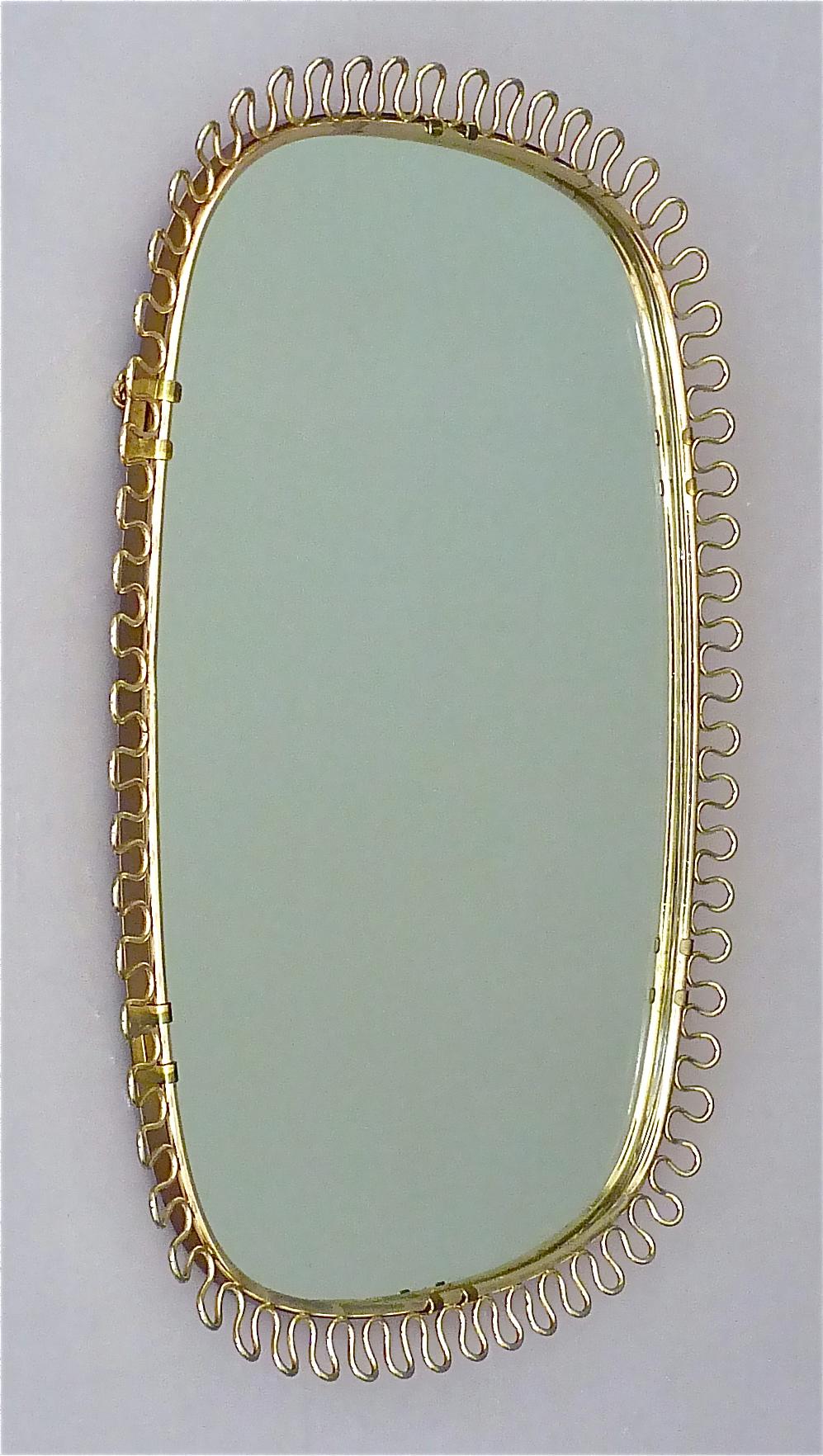 Midcentury Wall Mirror by Josef Frank Svenskt Tenn, Austria, Sweden Brass, 1950s 1