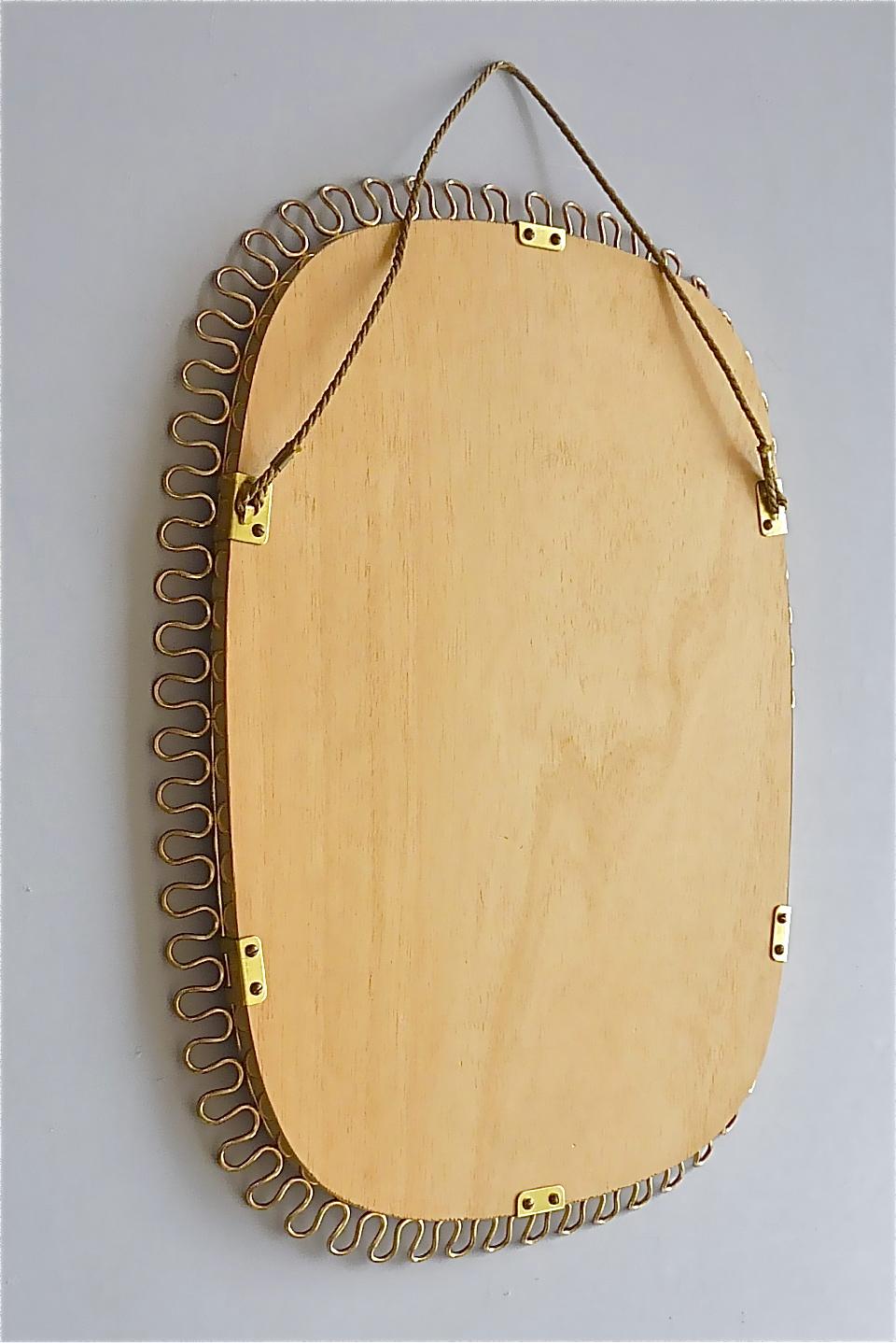 Midcentury Wall Mirror by Josef Frank Svenskt Tenn, Austria, Sweden Brass, 1950s 1
