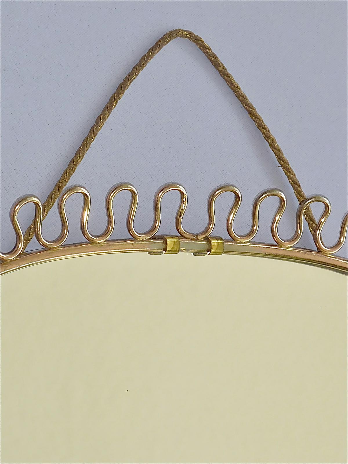 Austrian Midcentury Wall Mirror by Josef Frank Svenskt Tenn, Austria, Sweden Brass, 1950s