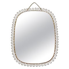 Midcentury Wall Mirror by Josef Frank Svenskt Tenn, Austria, Sweden Brass, 1950s