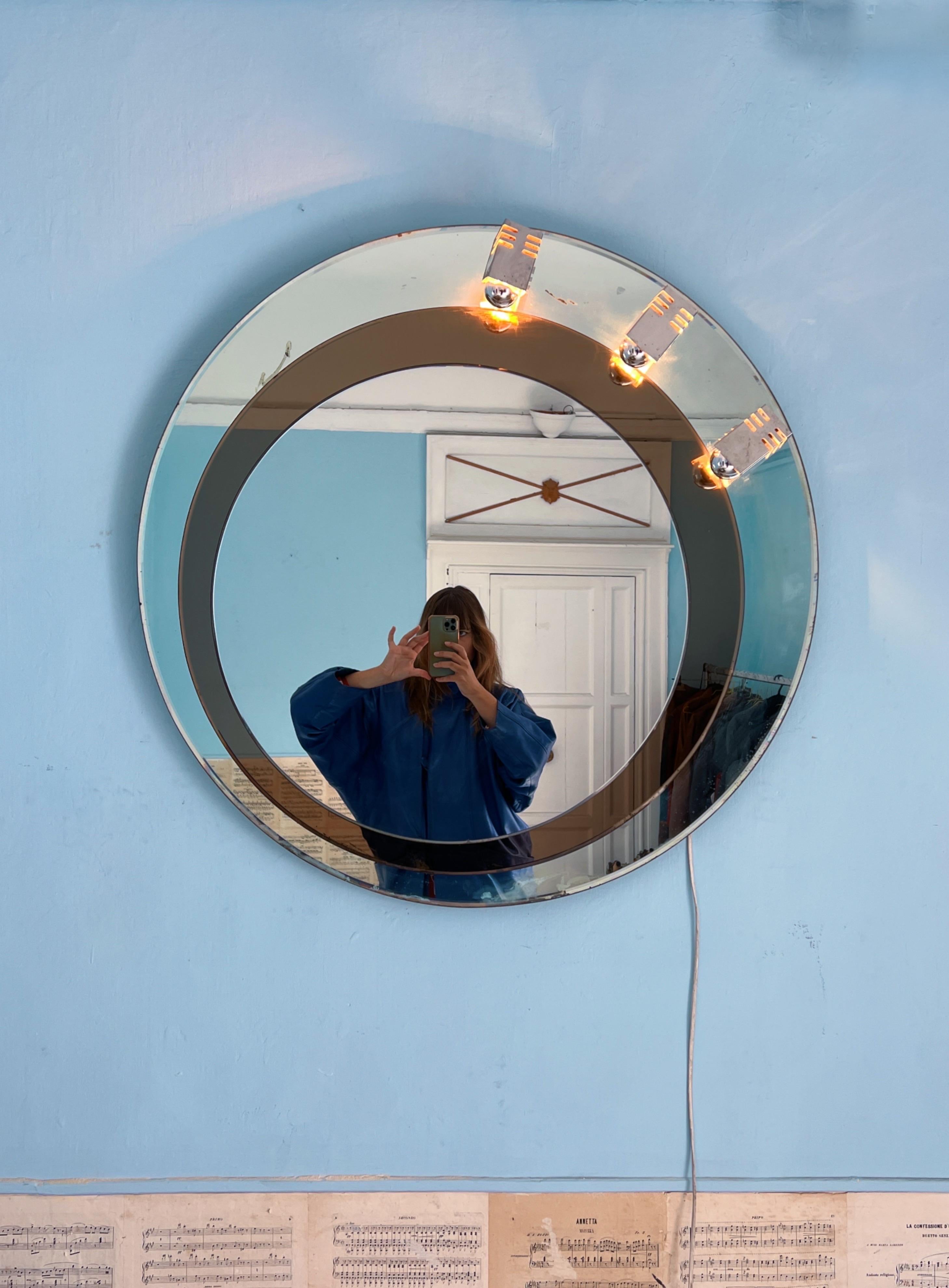 Miroir mural du milieu du siècle dernier conçu par Franz J. Sartori pour Cristal Arte en vente 5