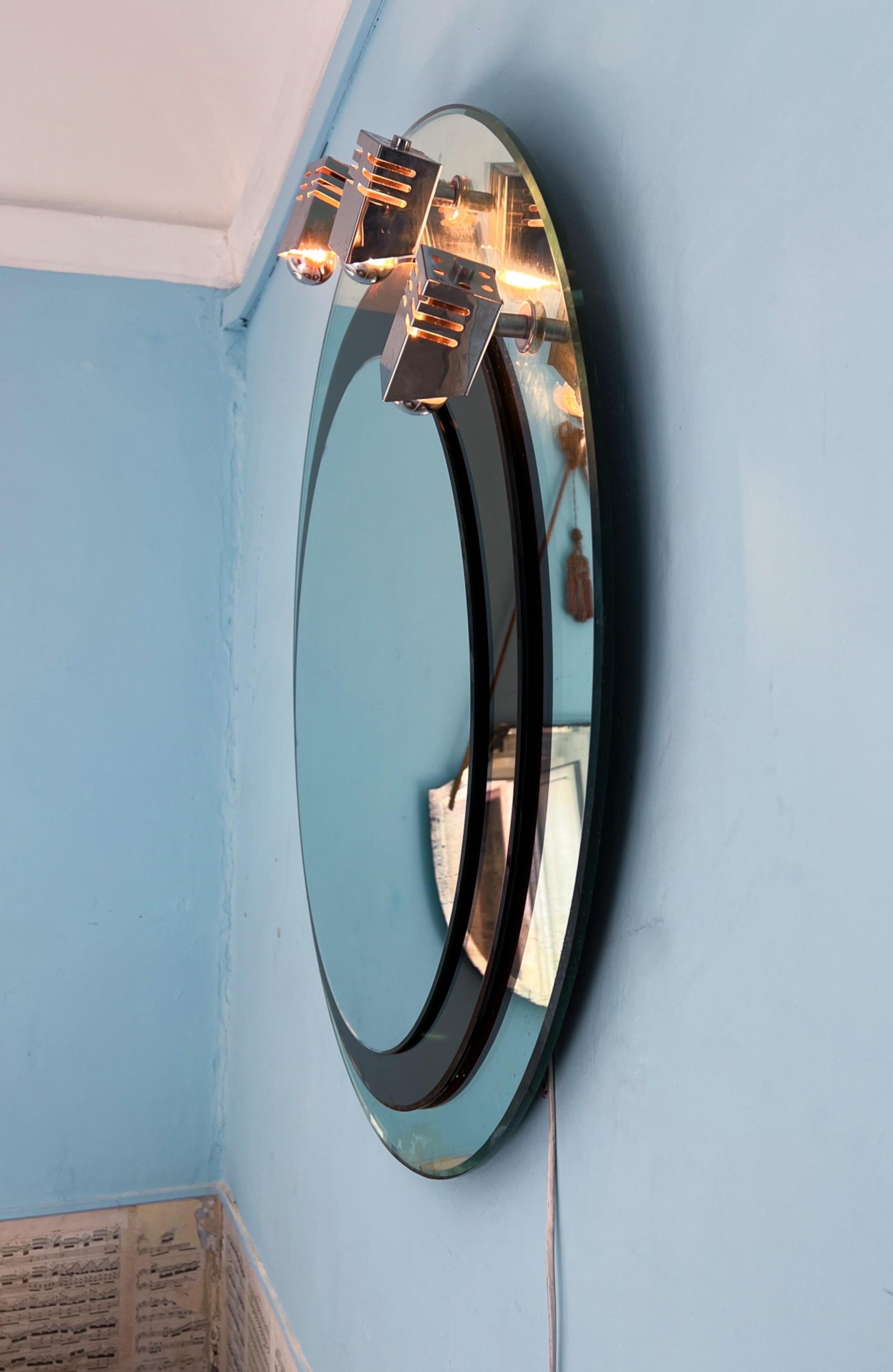 Miroir mural du milieu du siècle dernier conçu par Franz J. Sartori pour Cristal Arte en vente 6