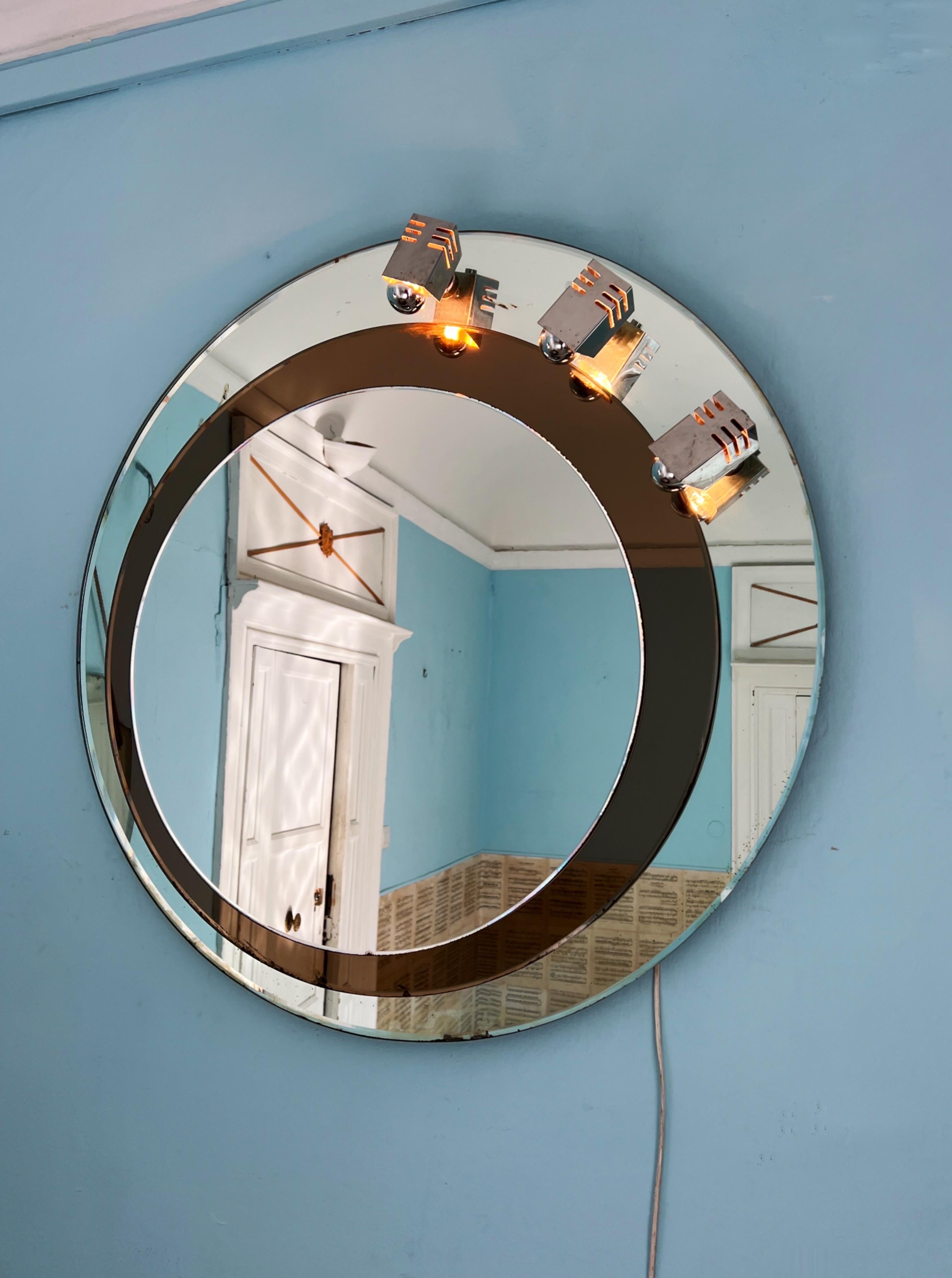 Miroir mural du milieu du siècle dernier conçu par Franz J. Sartori pour Cristal Arte en vente 7