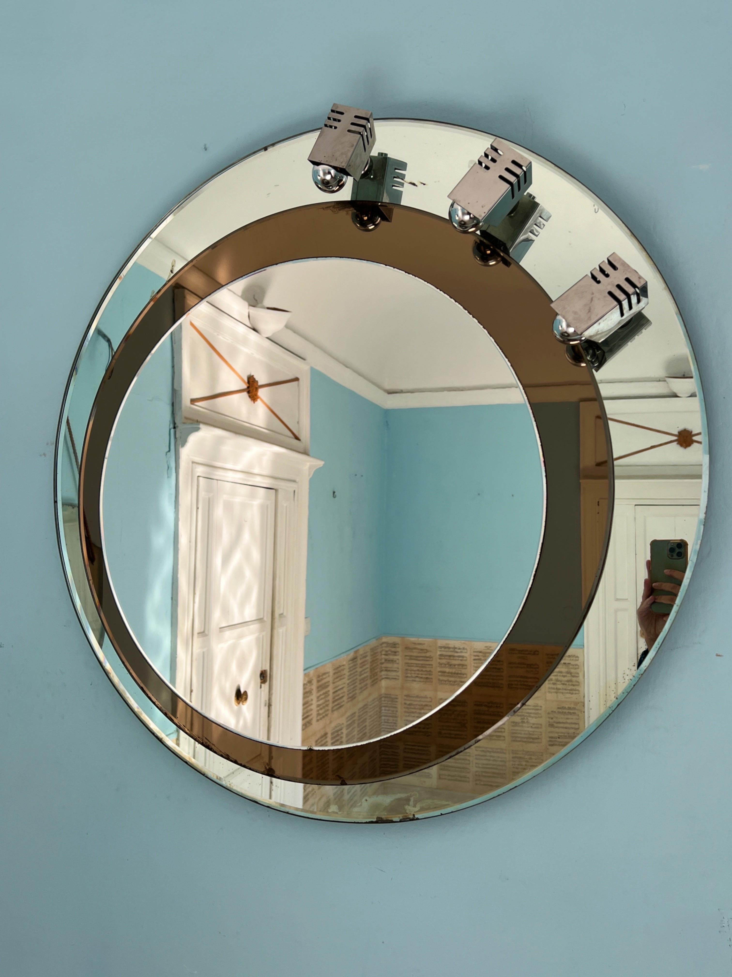 Miroir mural du milieu du siècle dernier conçu par Franz J. Sartori pour Cristal Arte en vente 8