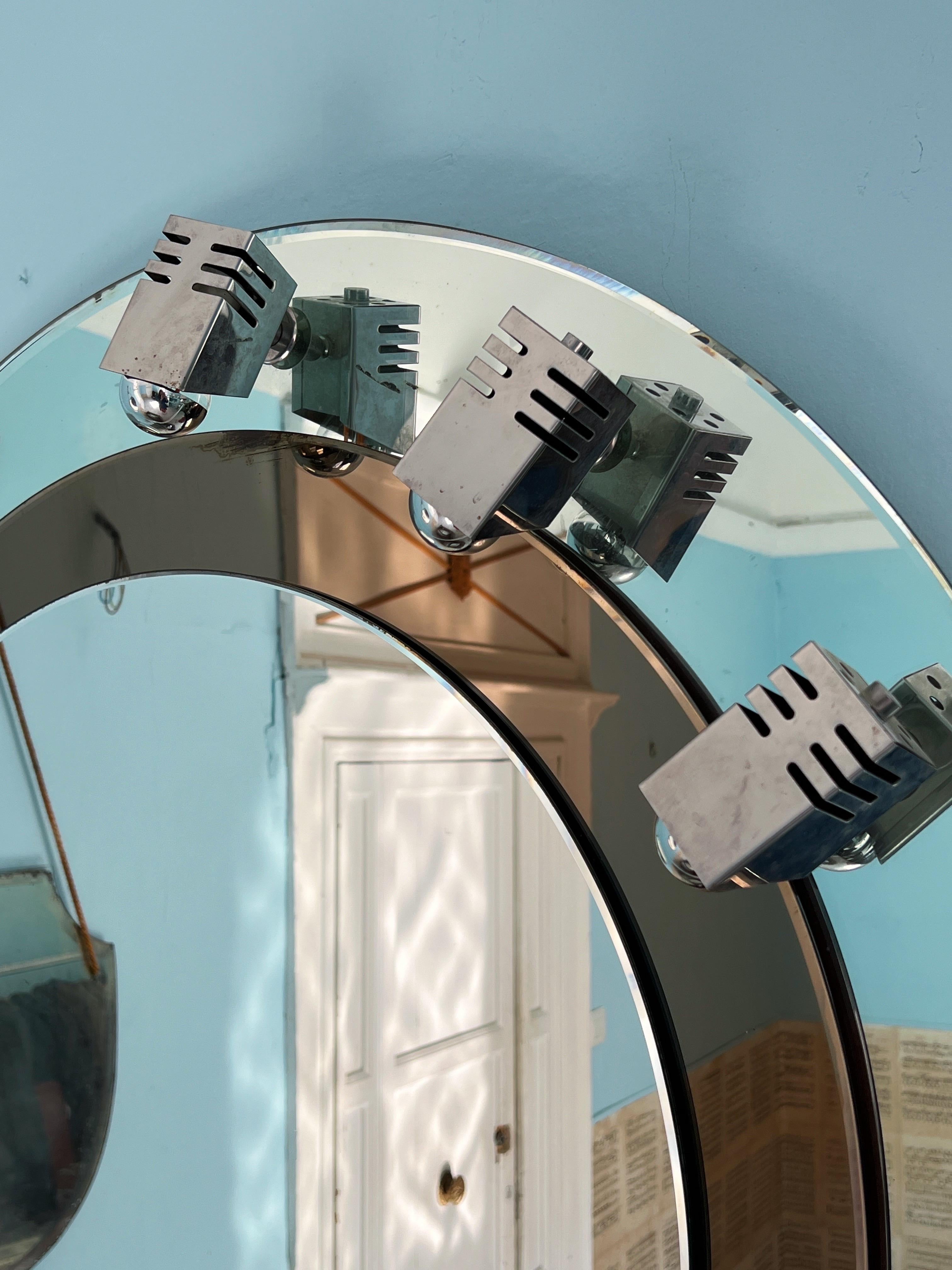 Miroir mural du milieu du siècle dernier conçu par Franz J. Sartori pour Cristal Arte Bon état - En vente à Palermo, PA