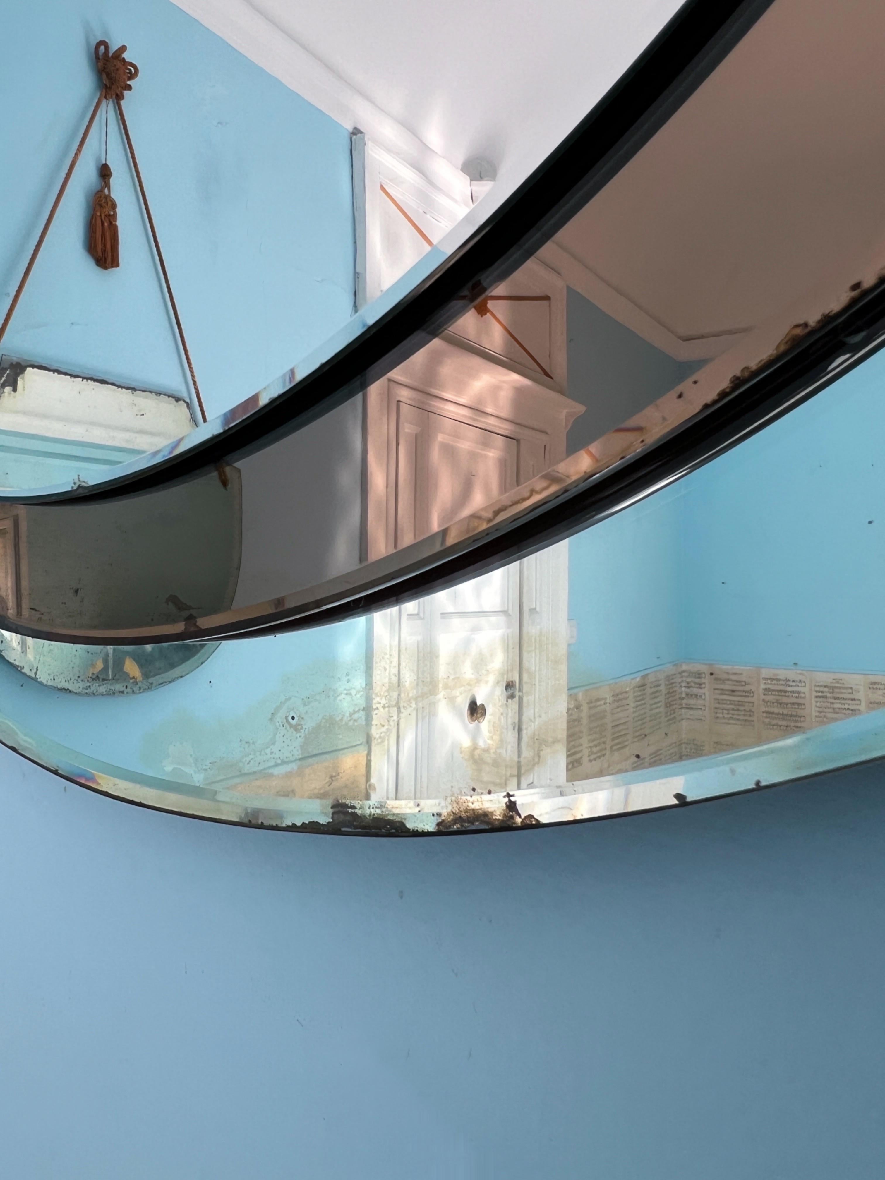 Miroir mural du milieu du siècle dernier conçu par Franz J. Sartori pour Cristal Arte en vente 1