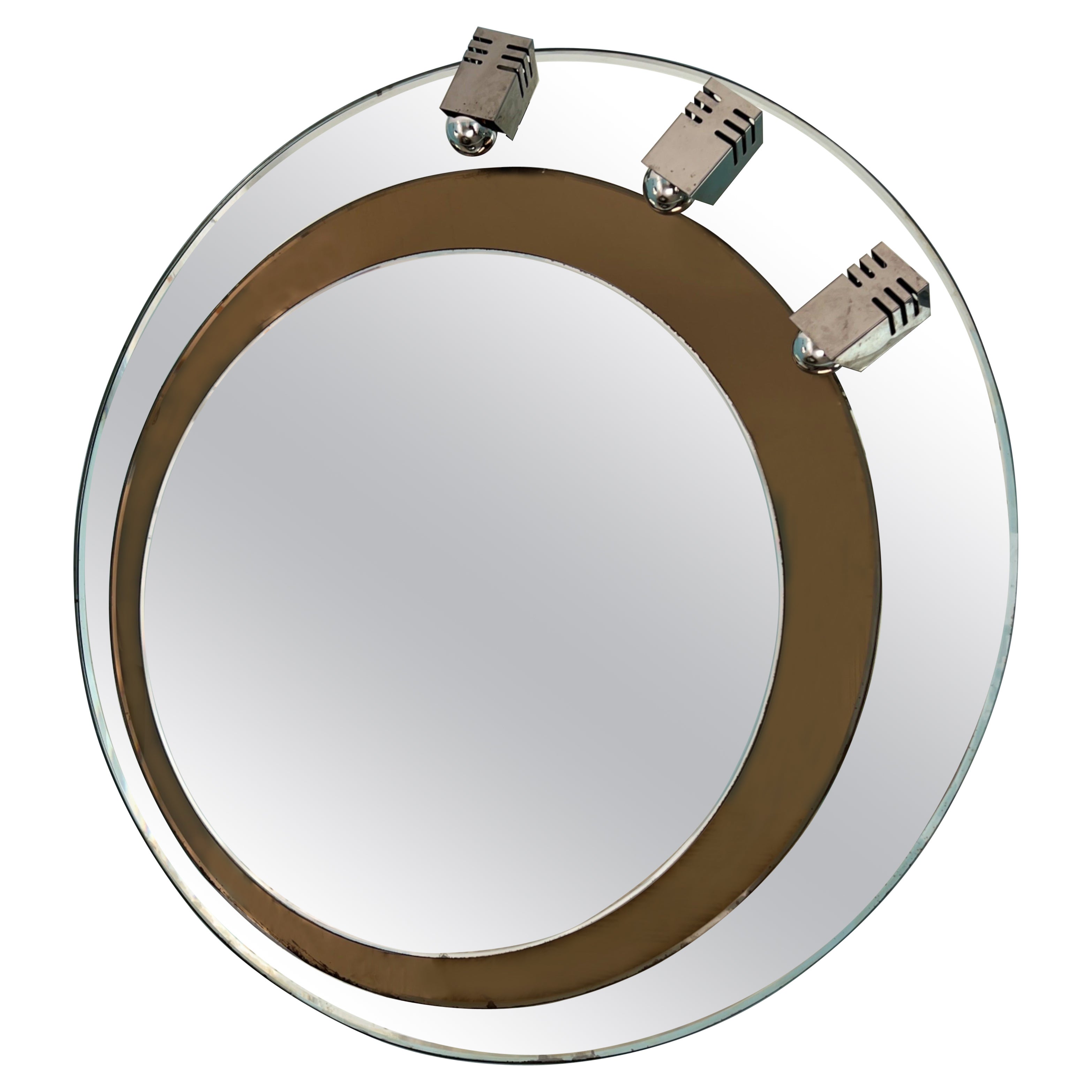 Midcentury Wall Mirror Designed by Franz J. Sartori for Cristal Arte