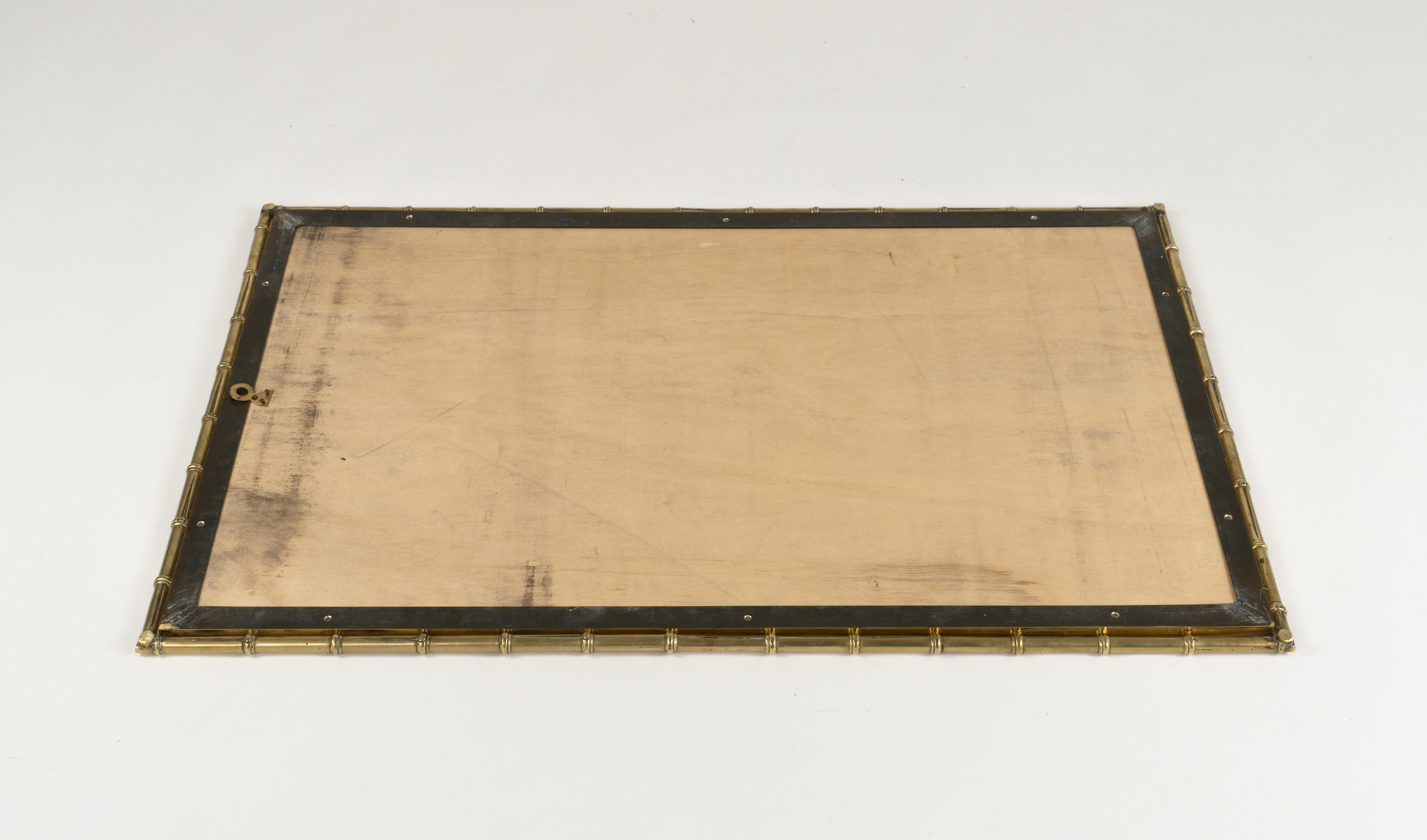 Midcentury Wandspiegel Faux Bamboo Messing, Maison Bagués Stil, Italien 1960s im Angebot 2