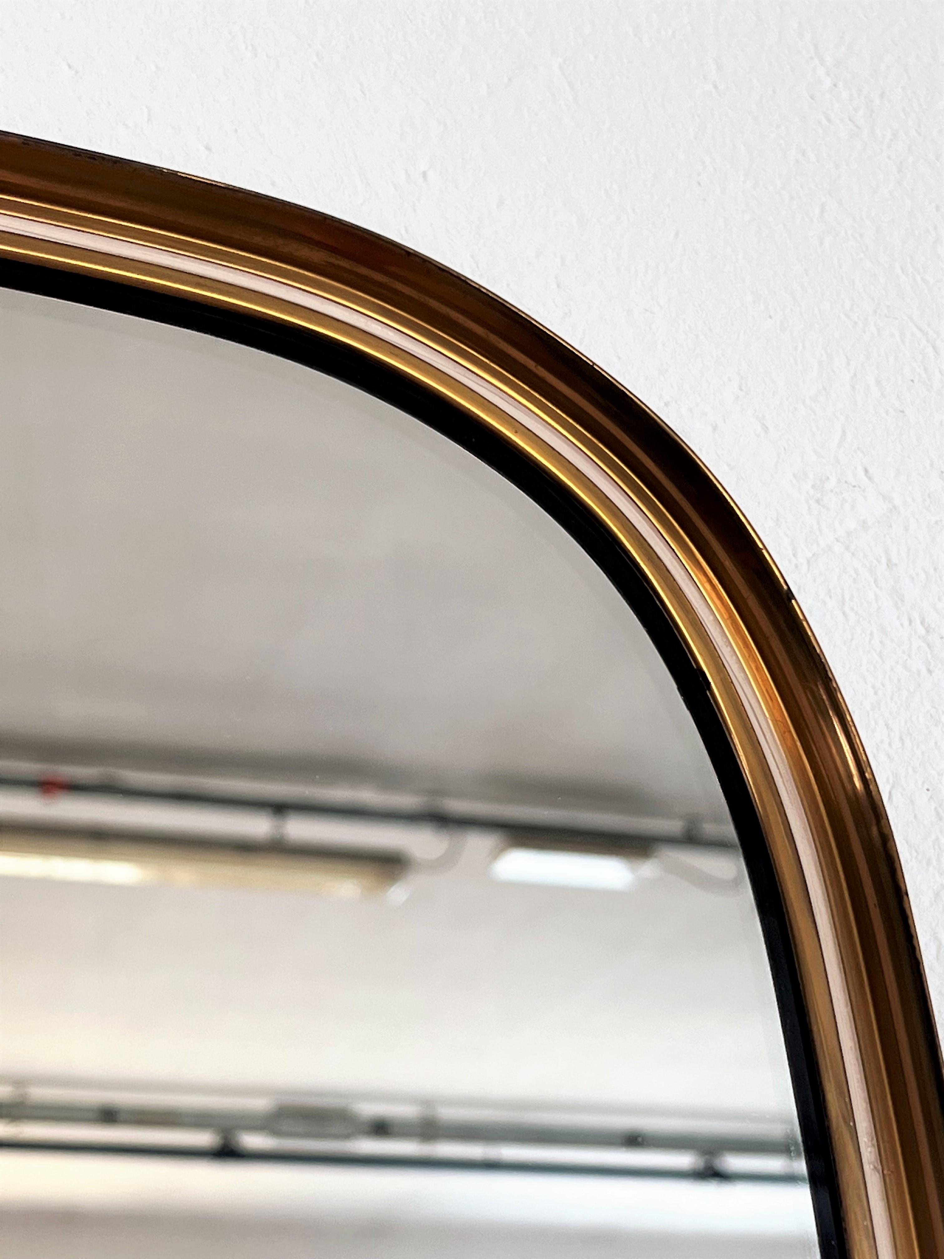 Midcentury Wall Mirror in Brass by Vereinigte Werkstätten, Germany, 1960s For Sale 2