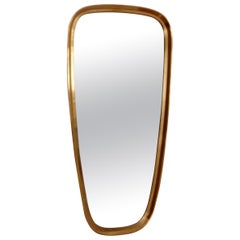 Midcentury Wall Mirror in Brass by Vereinigte Werkstätten, Germany, 1970s