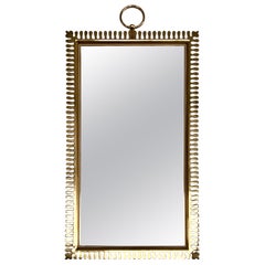 Midcentury Wall Mirror in Brass by Vereinigte Werkstätten München, 1970s