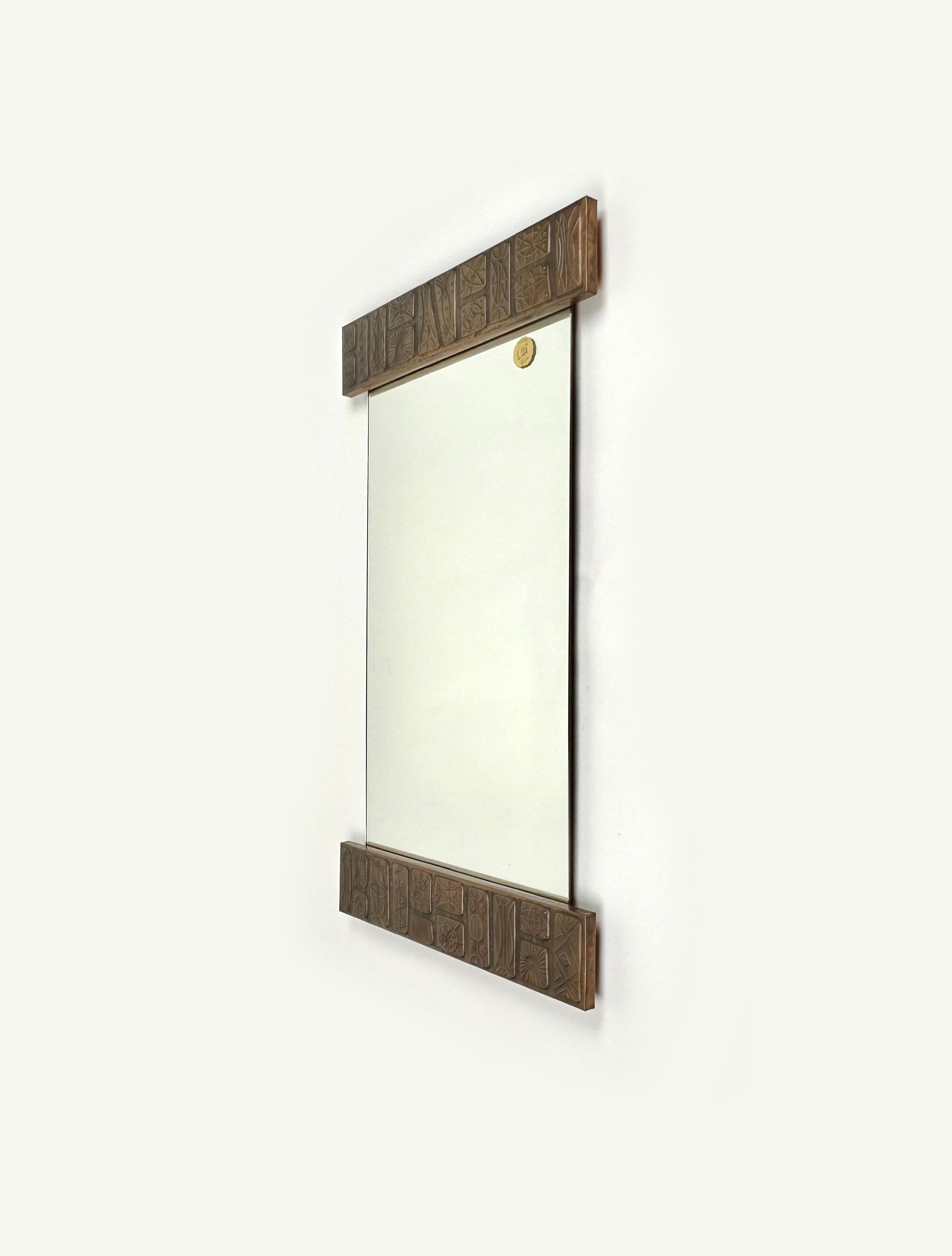 Mid-Century Wall Mirror in Copper by Santambrogio & De Berti, Italy, 1960s For Sale 4