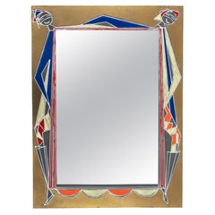 Midcentury Wall Mirror in Enamel Iron by Siva Di Poggibonsi, Italy, 1960s