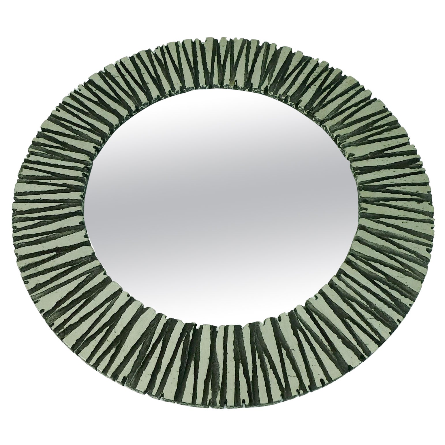 Midcentury Wall Mirror with Brutalist Aluminum Frame Casper Studioguss, 1970s