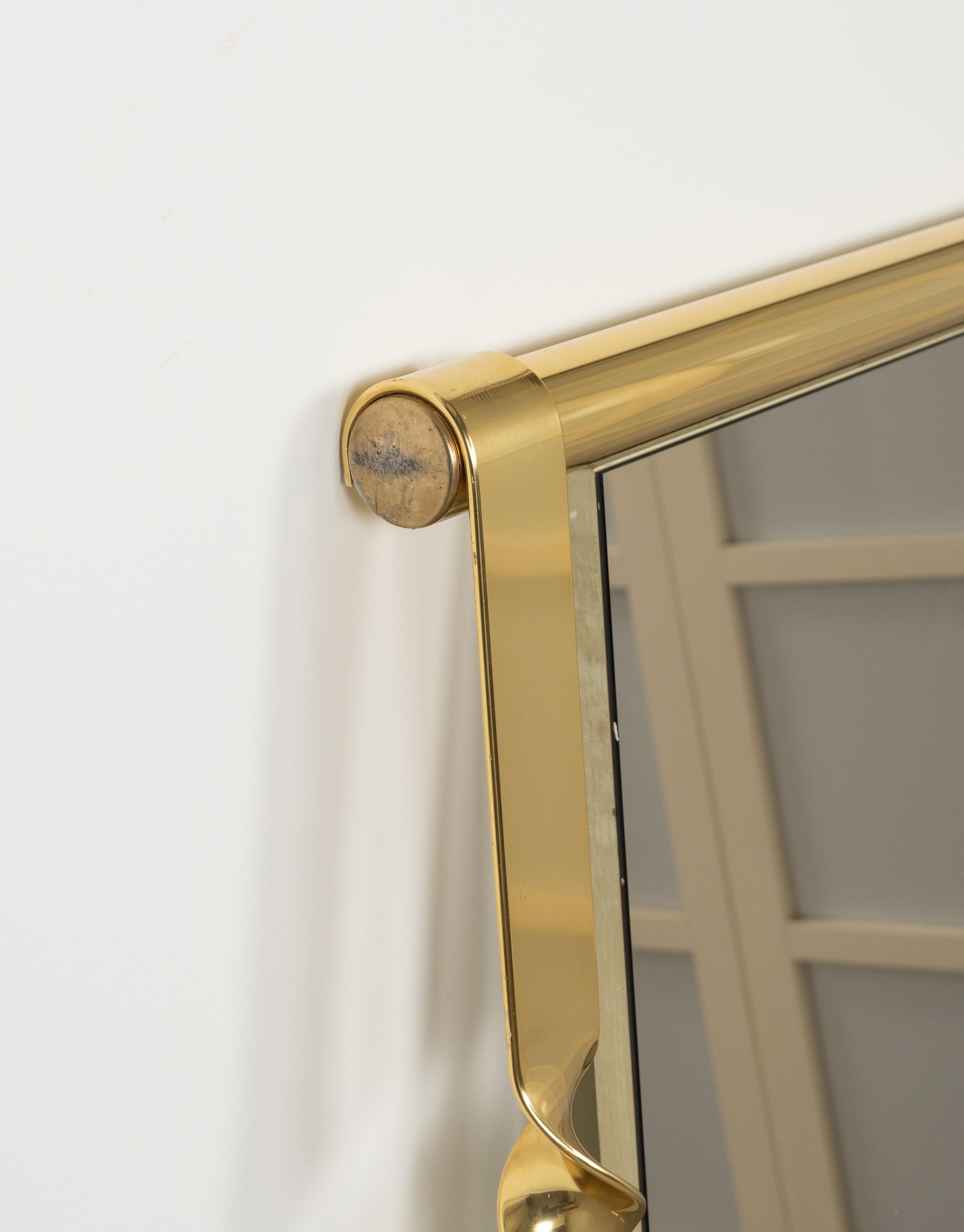 Midcentury Wall Mirror with Golden Twisted by Luciano Frigerio, Italy 1970s For Sale 12