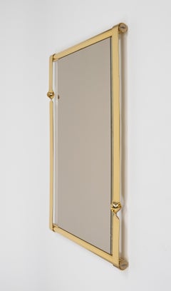 Midcentury Wall Mirror with Golden Twisted by Luciano Frigerio, Italy 1970s