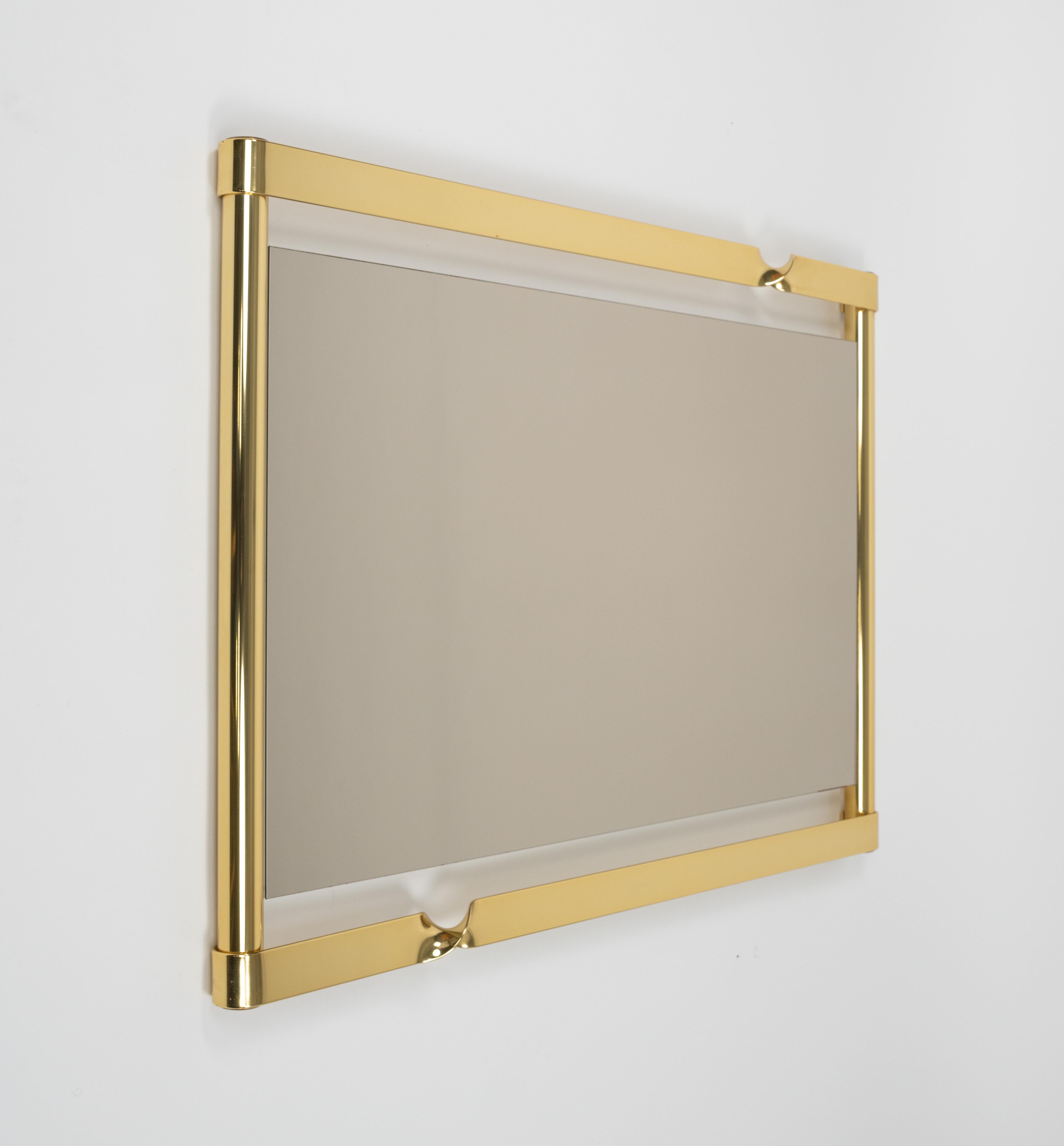 Mid-Century Modern Midcentury Wall Mirror with Golden Twisted by Luciano Frigerio, Italy 1970s For Sale