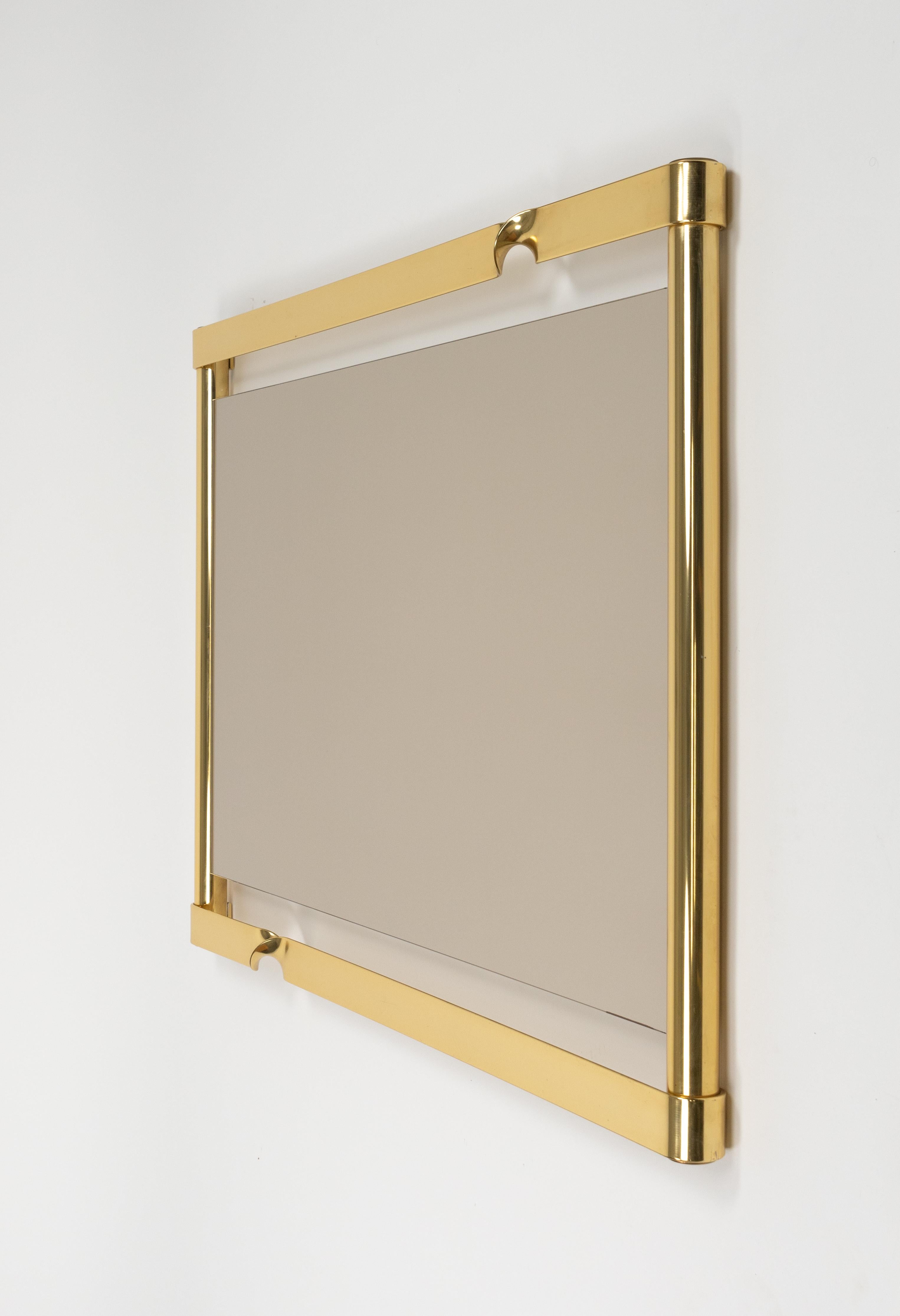Midcentury Wall Mirror with Golden Twisted by Luciano Frigerio, Italy 1970s For Sale 2
