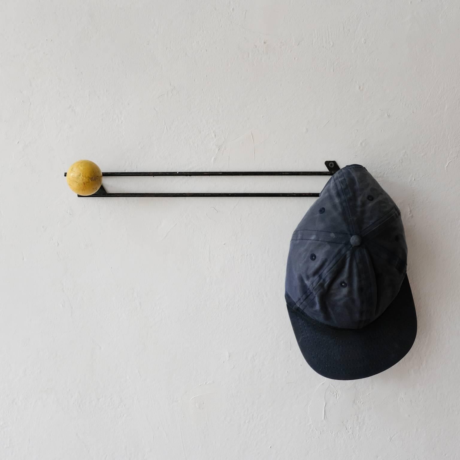 Iron Midcentury Wall Mount Coat or Hat Rack, France, 1950s
