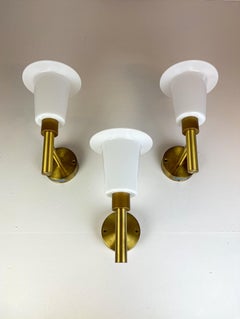 Wandleuchten aus Messing und Acryl aus der Mitte des Jahrhunderts Luxus, Schweden, 1960er Jahre