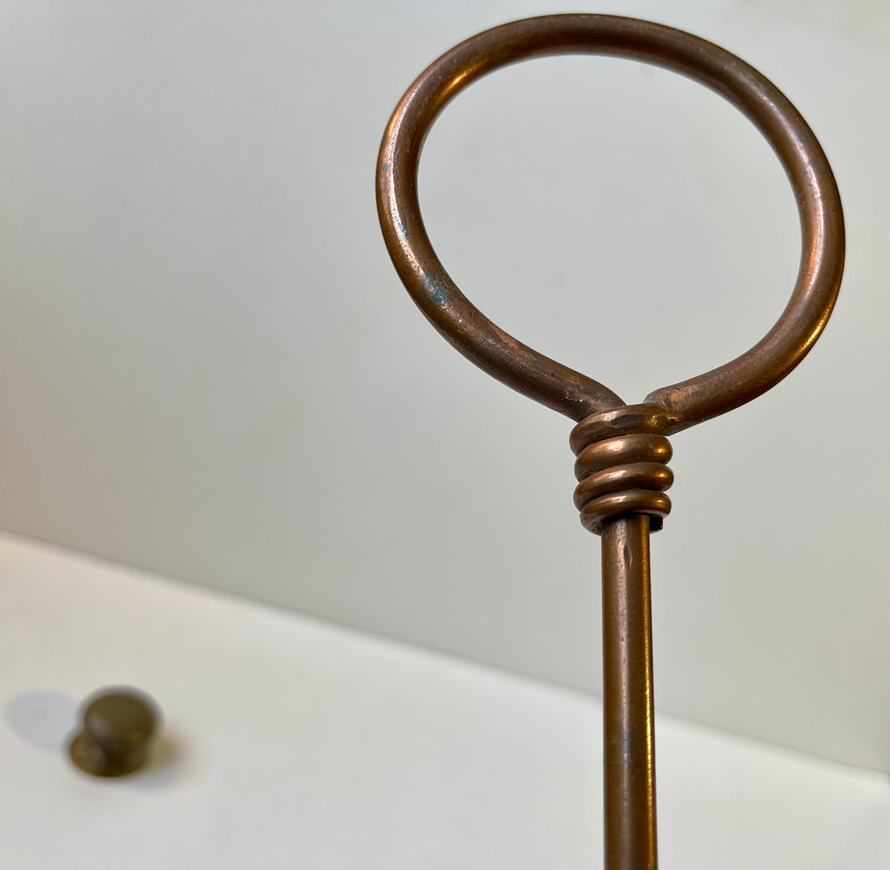 Laiton Outils de cheminée murales du milieu du siècle dernier en cuivre, années 1960 en vente