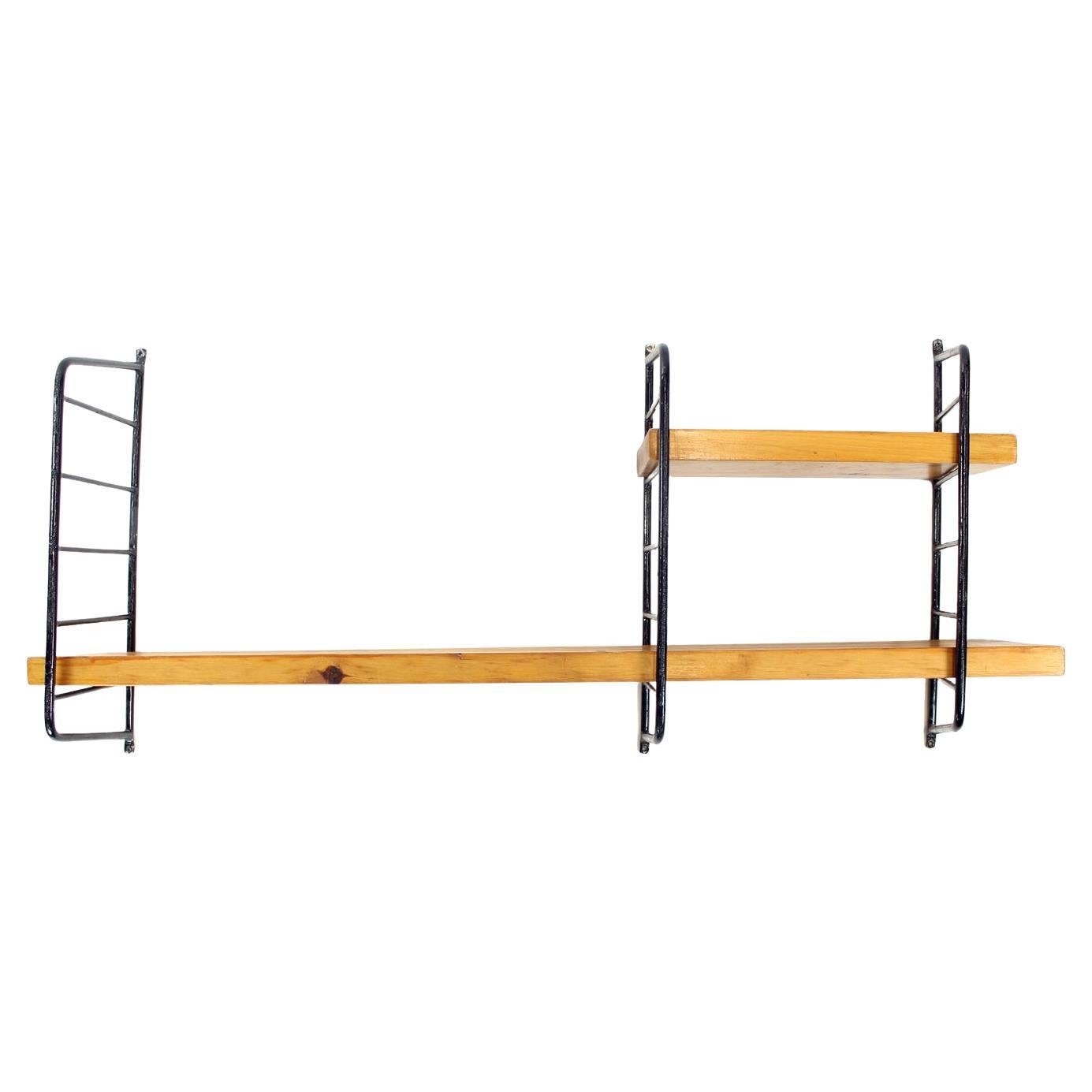 Midcentury Wall Mounted Shelf System, Czechoslovakia 1960s For Sale