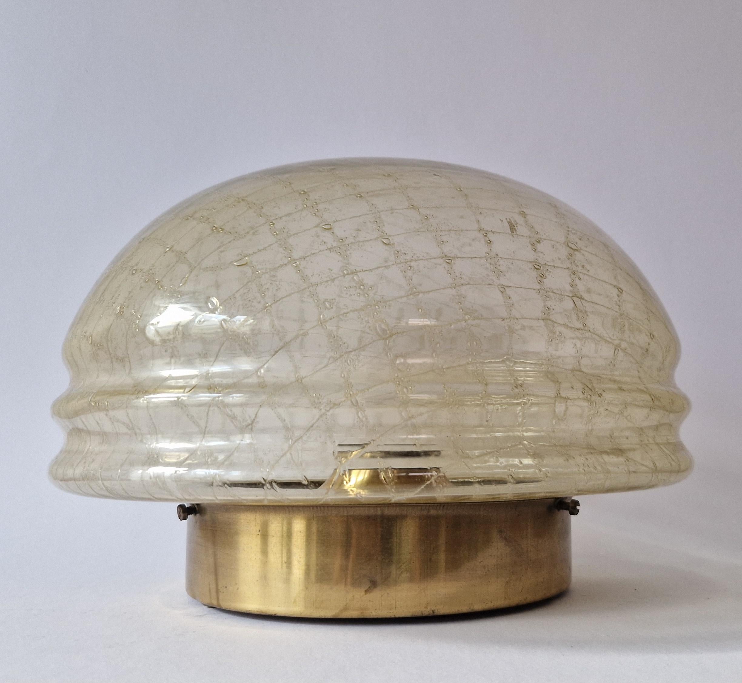 Midcentury Wall or Ceiling Brass Lamp, Flush Mount, Germany, 1960s 5